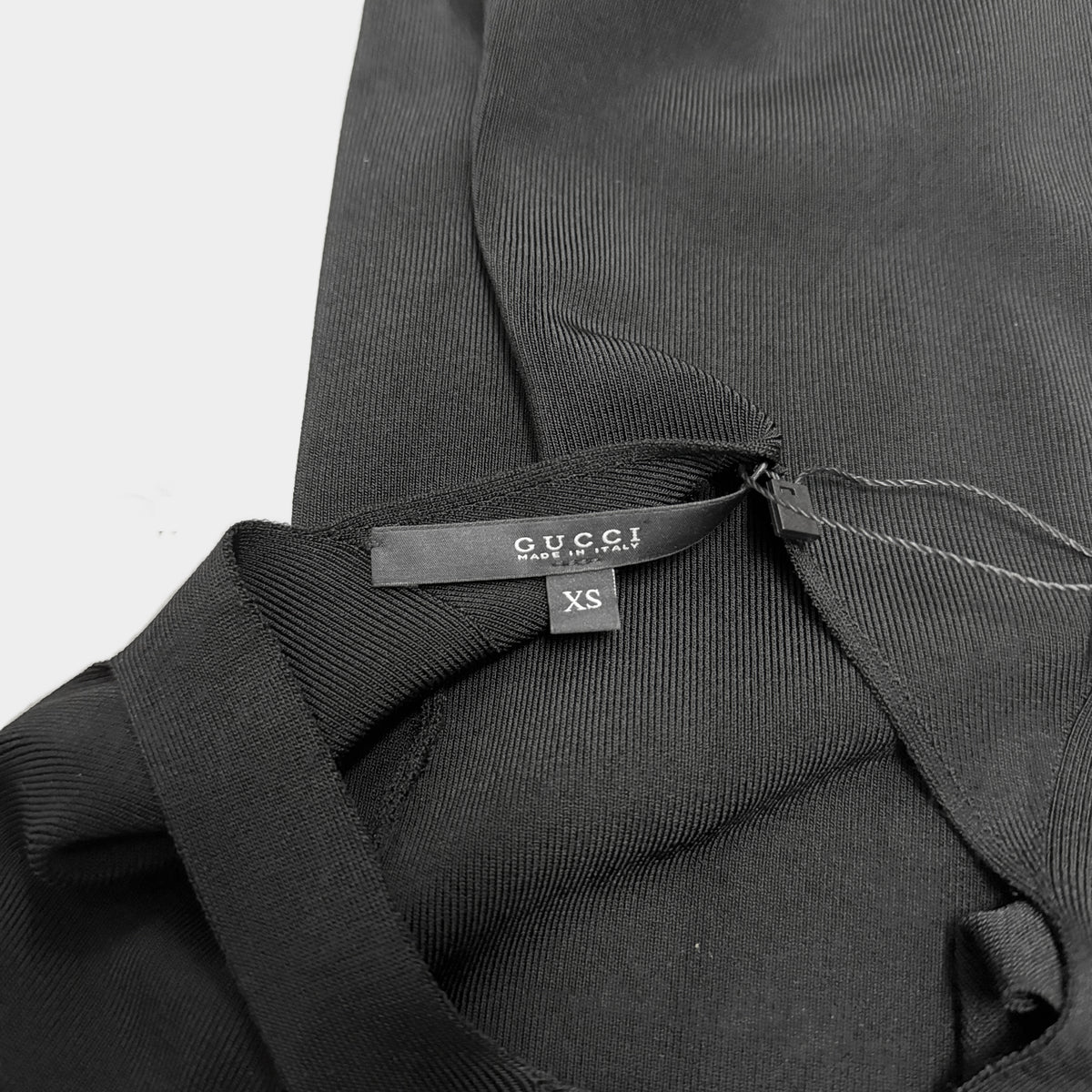 Gucci by Tom Ford 90s Black Knit Bamboo Shoulder Dress