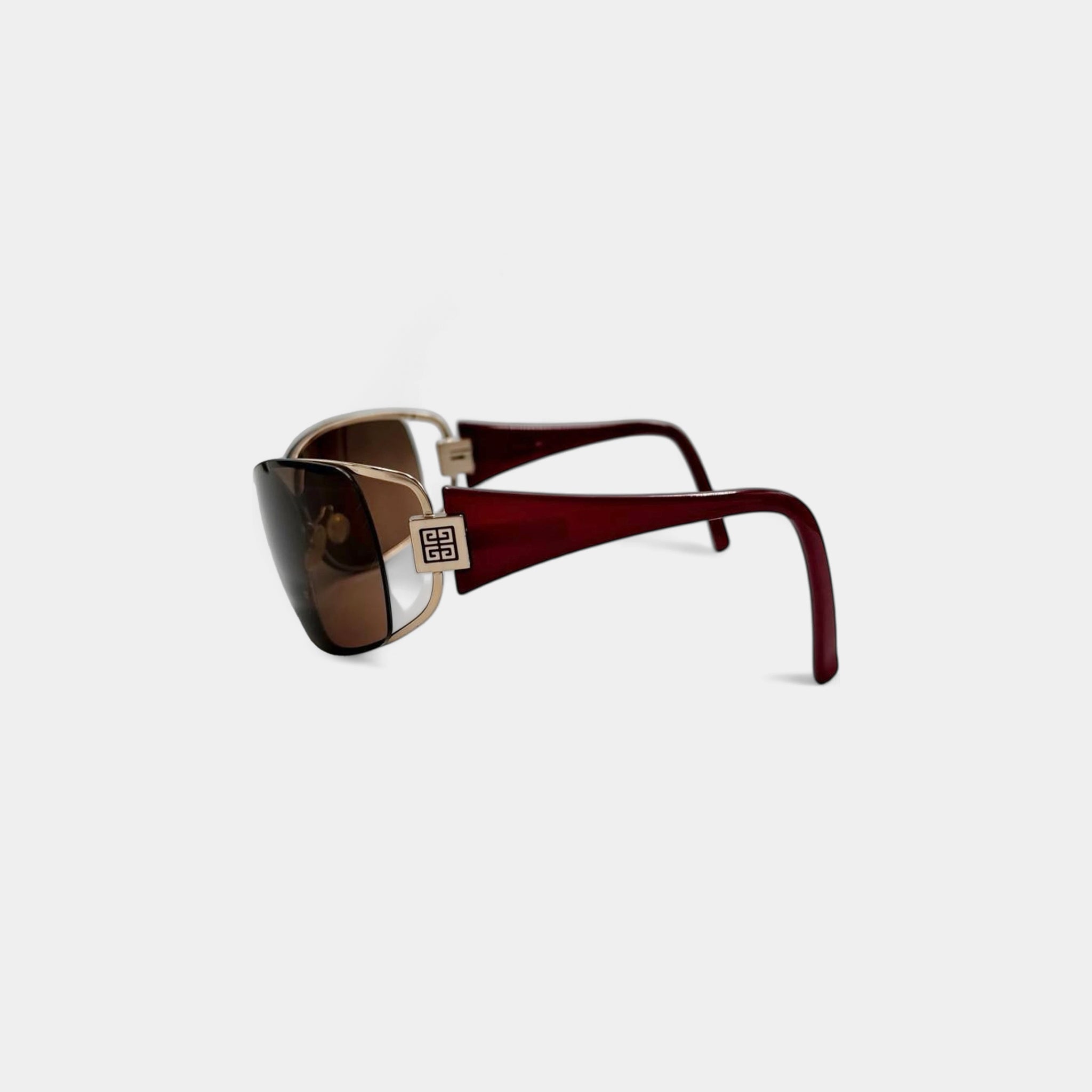 Givenchy 2000s Burgundy Shield Sunglasses
