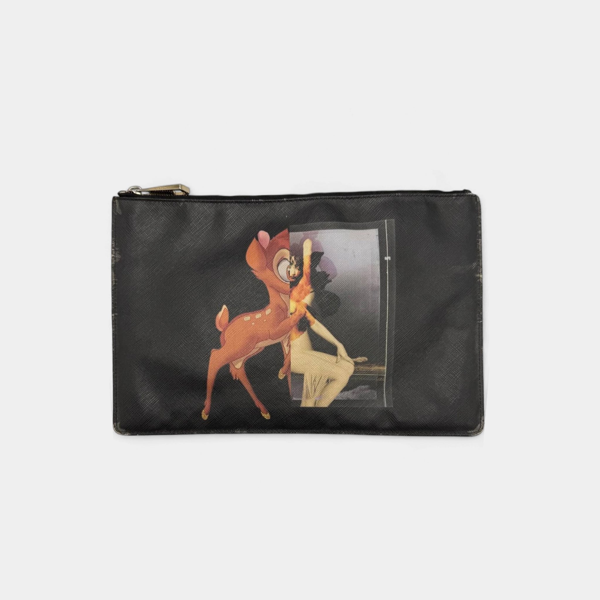 Givenchy by Riccardo Tisci 2013 Bambi Graphic Saffiano Zipper Pouch