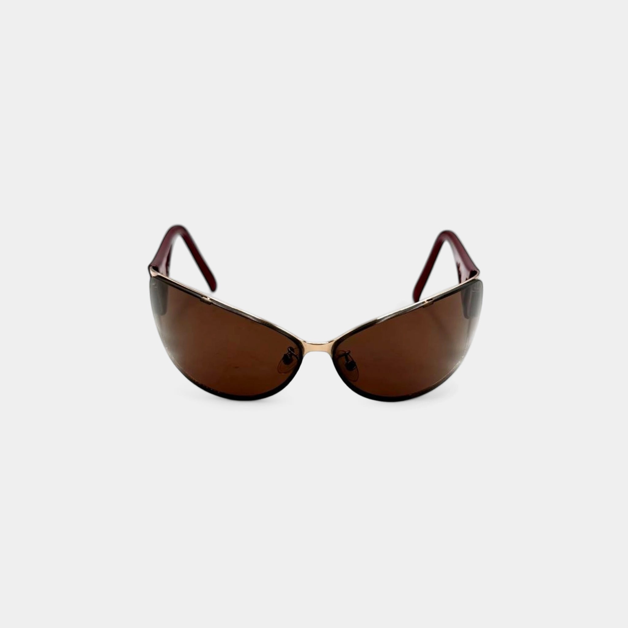 Givenchy 2000s Burgundy Shield Sunglasses