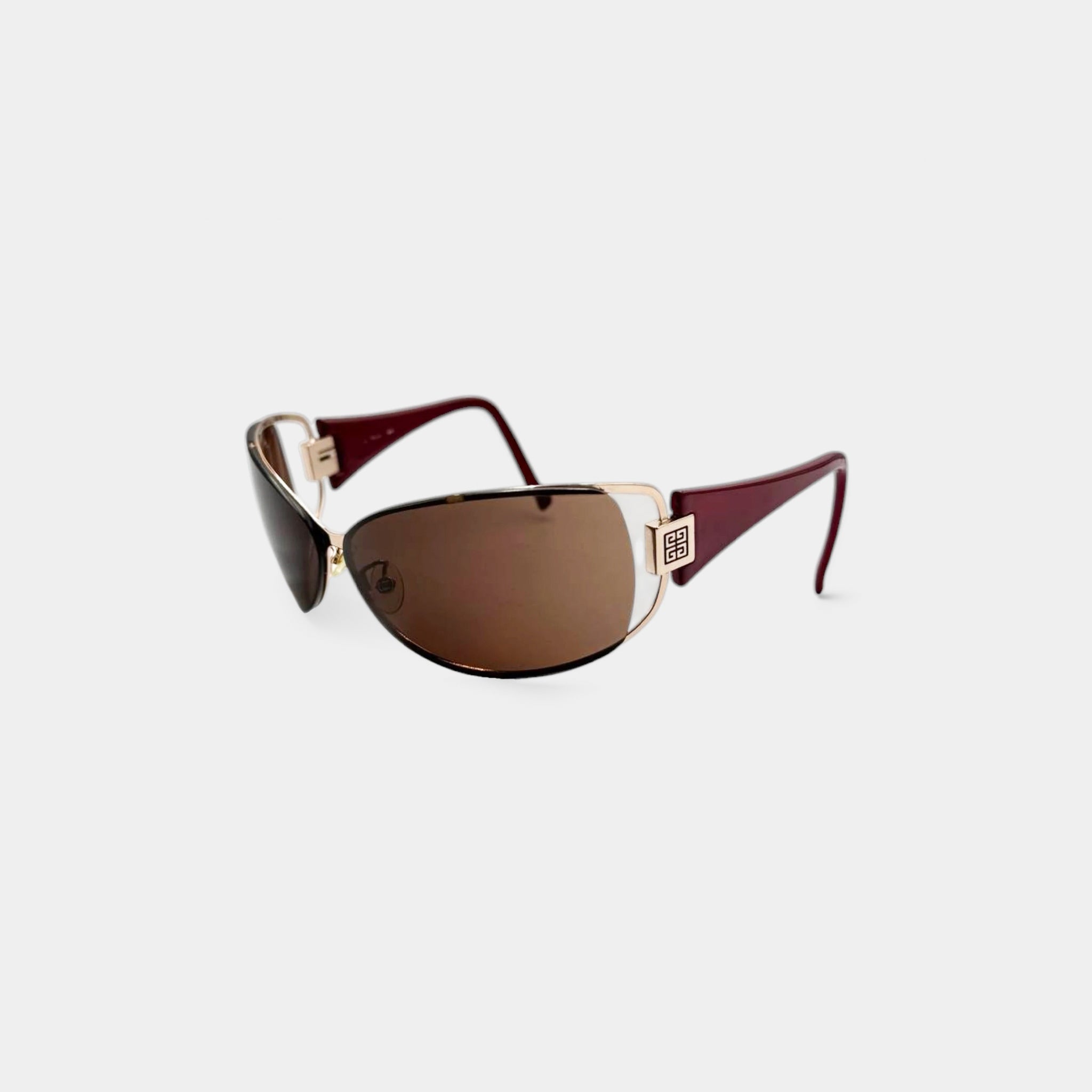 Givenchy 2000s Burgundy Shield Sunglasses