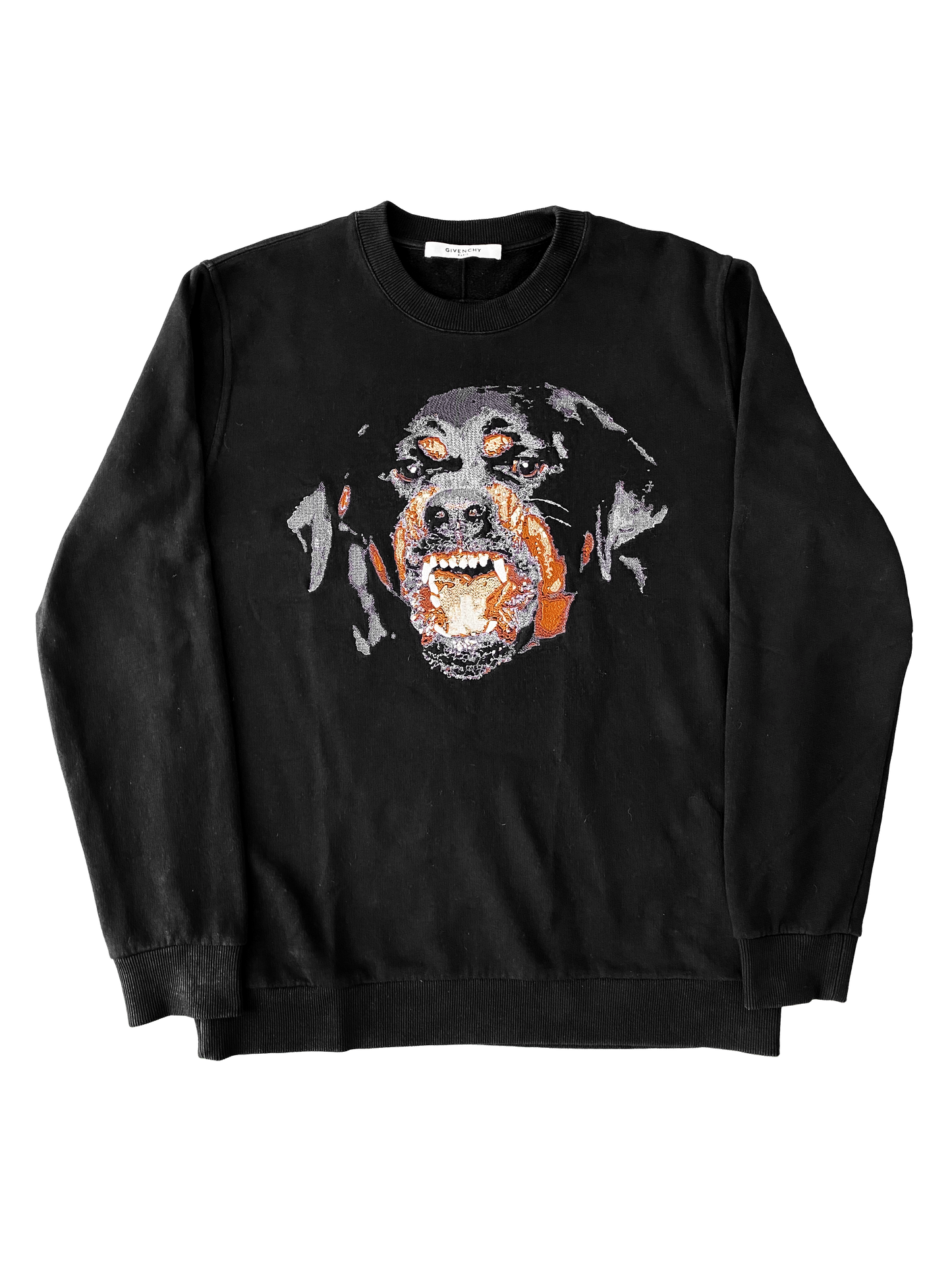 Givenchy 2011 Riccardo Tischi embroidered Rottweiler crewneck (L)