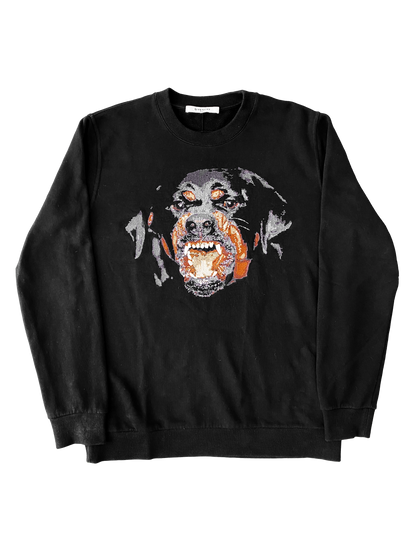 Givenchy 2011 Riccardo Tischi embroidered Rottweiler crewneck (L)