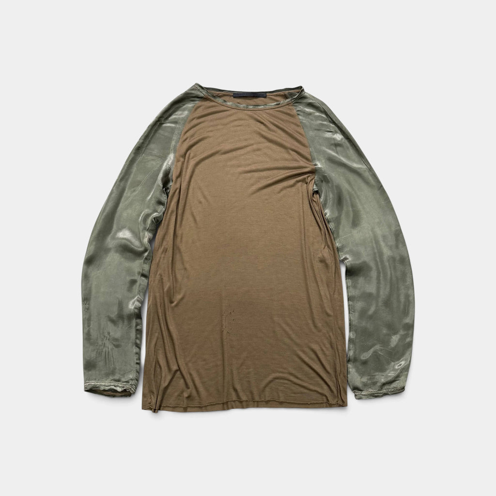 Haider Ackermann Silk-Blend Raglan Long Sleeve T-Shirt