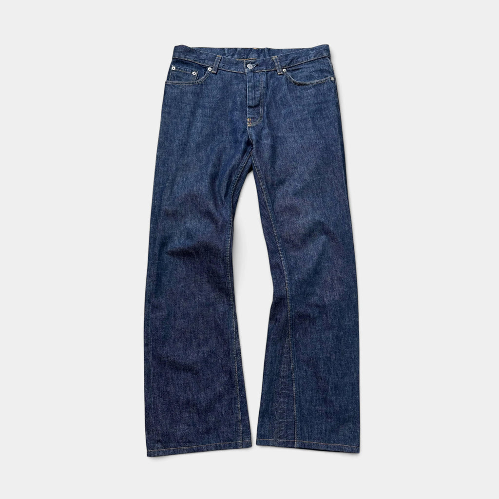 Helmut Lang 1998 Raw Denim Flared Jeans