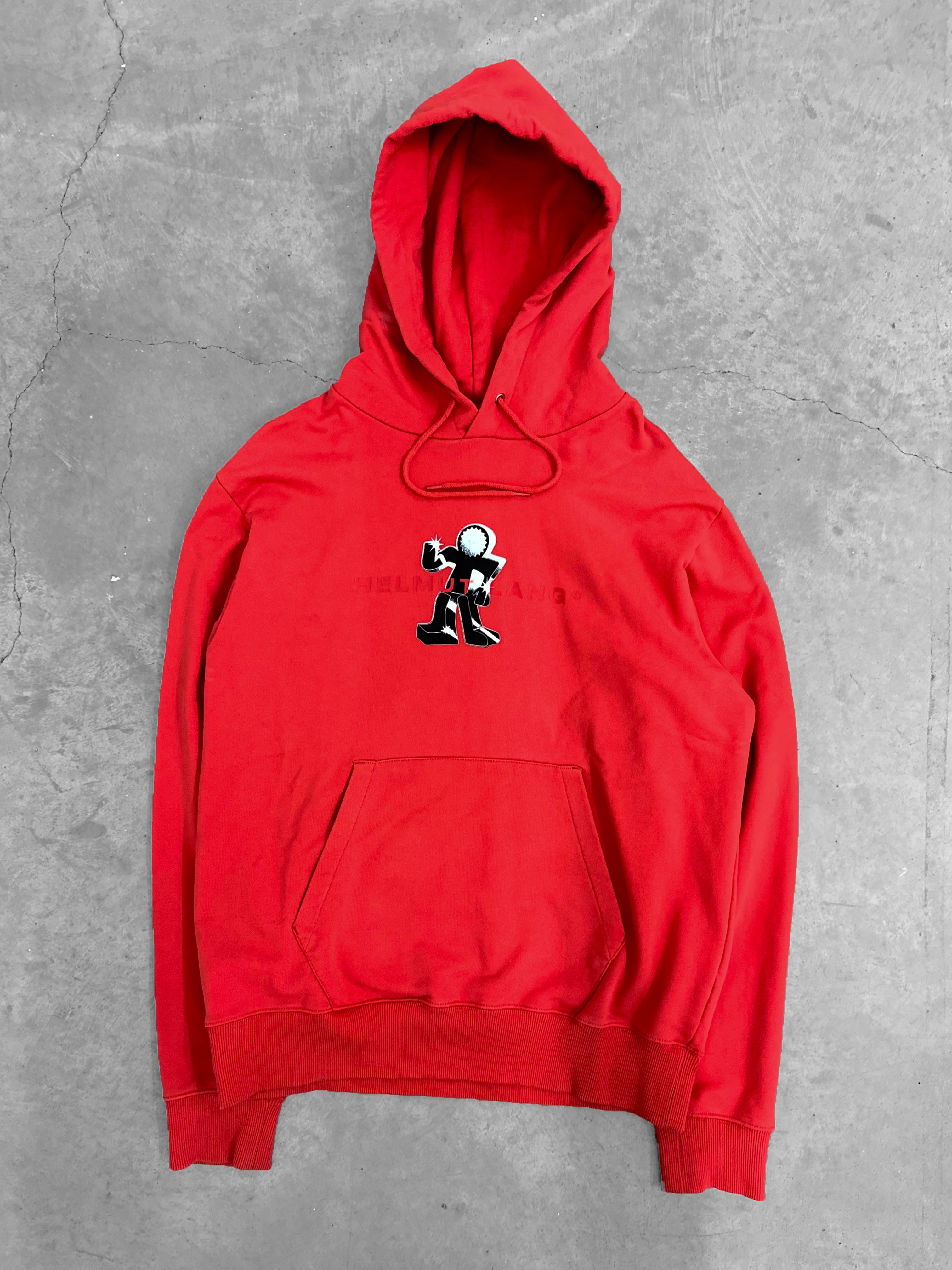Red helmut lang hoodie hotsell