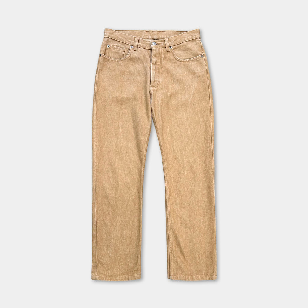 Helmut Lang Classic Straight Leg Beige Brown Pants