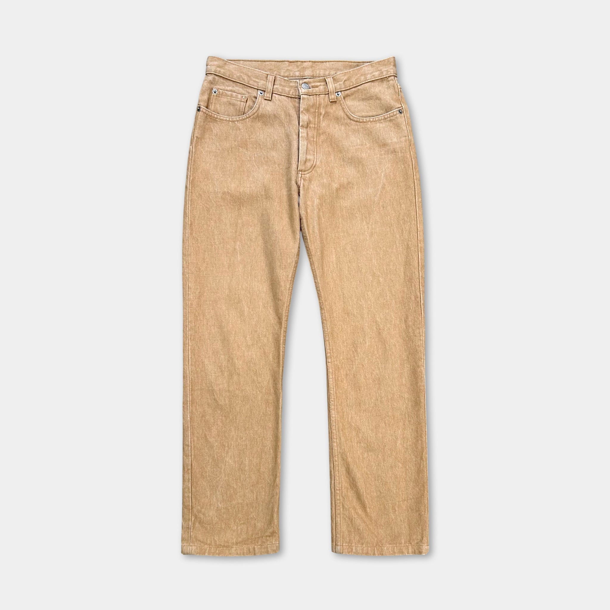 Helmut Lang Classic Straight Leg Beige Brown Pants