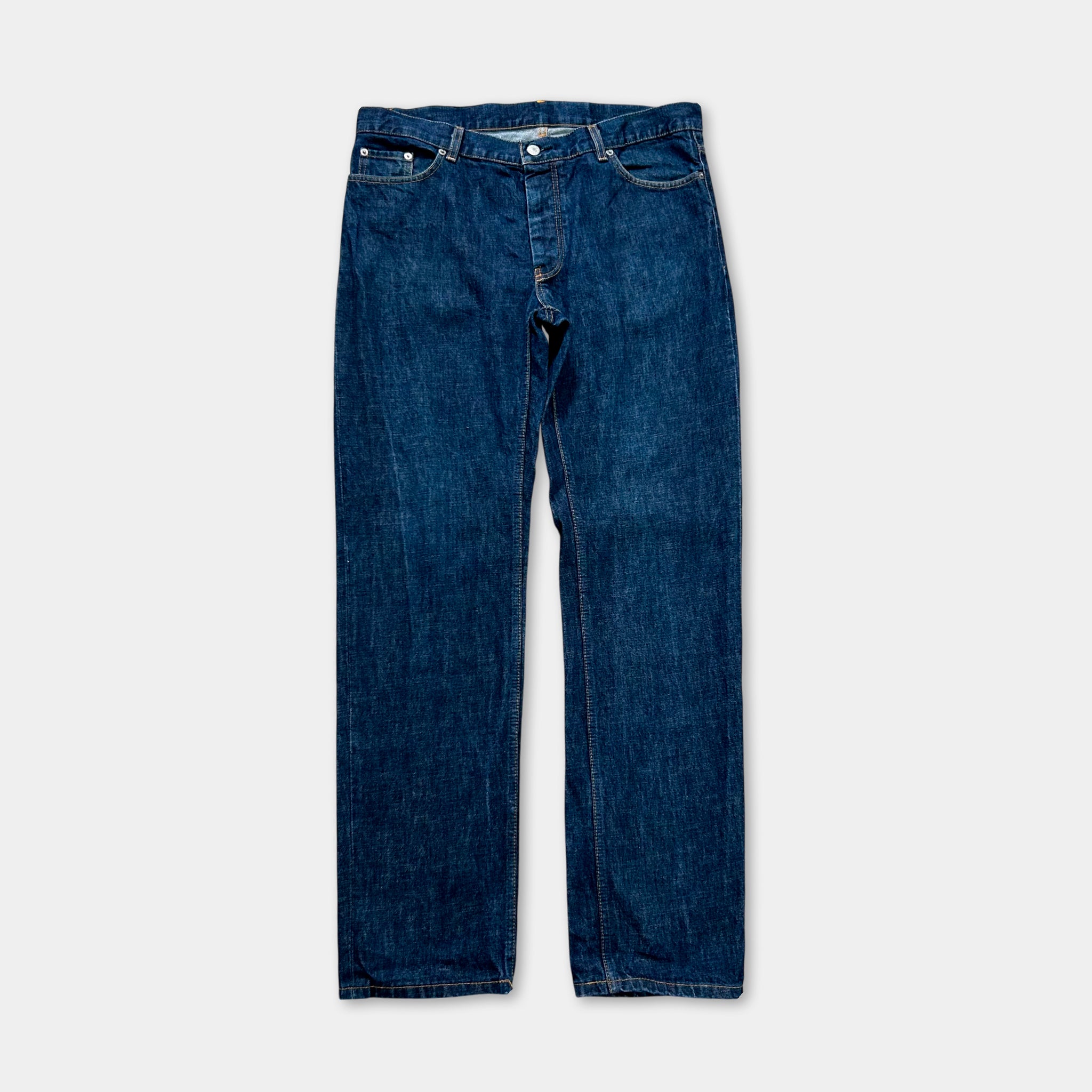 Helmut Lang 1999 Classic Raw Denim Blue Jeans