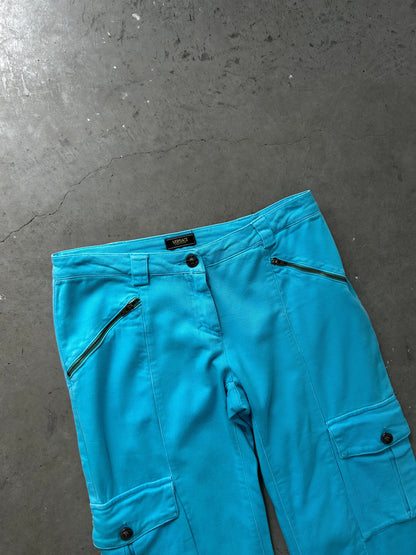 Versace Blue Teal Cargo Jeans