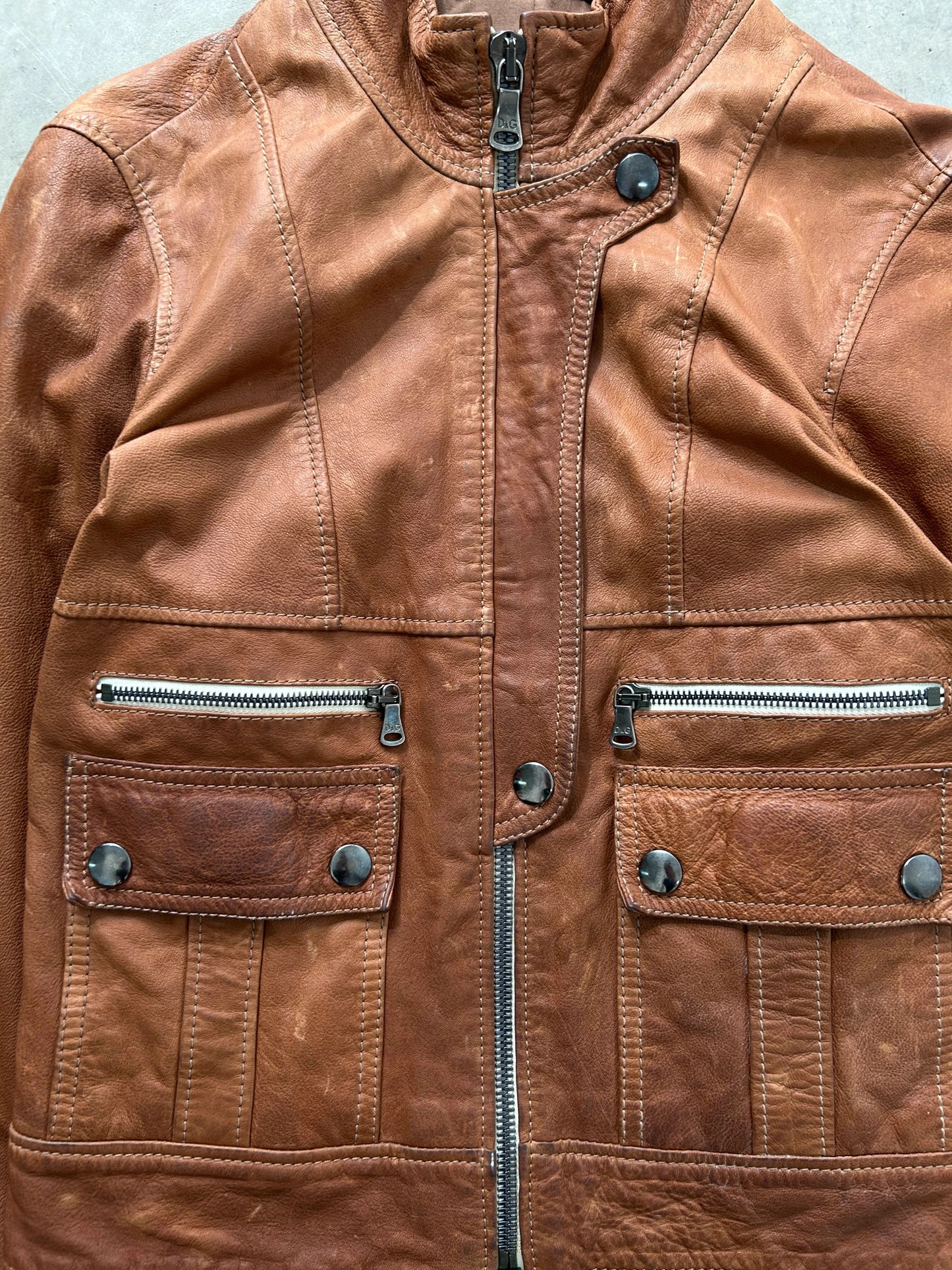 Dolce & Gabbana Leather Multipocket Zipper