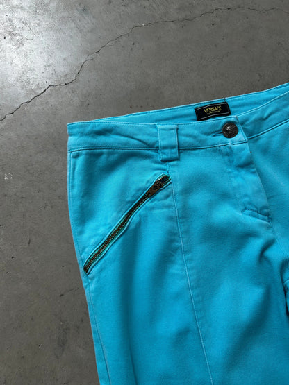 Versace Blue Teal Cargo Jeans