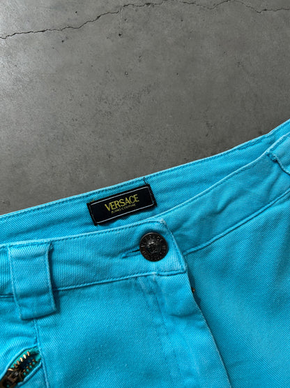 Versace Blue Teal Cargo Jeans