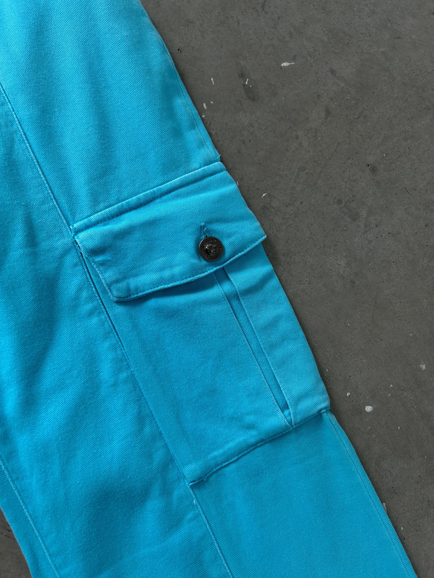 Versace Blue Teal Cargo Jeans