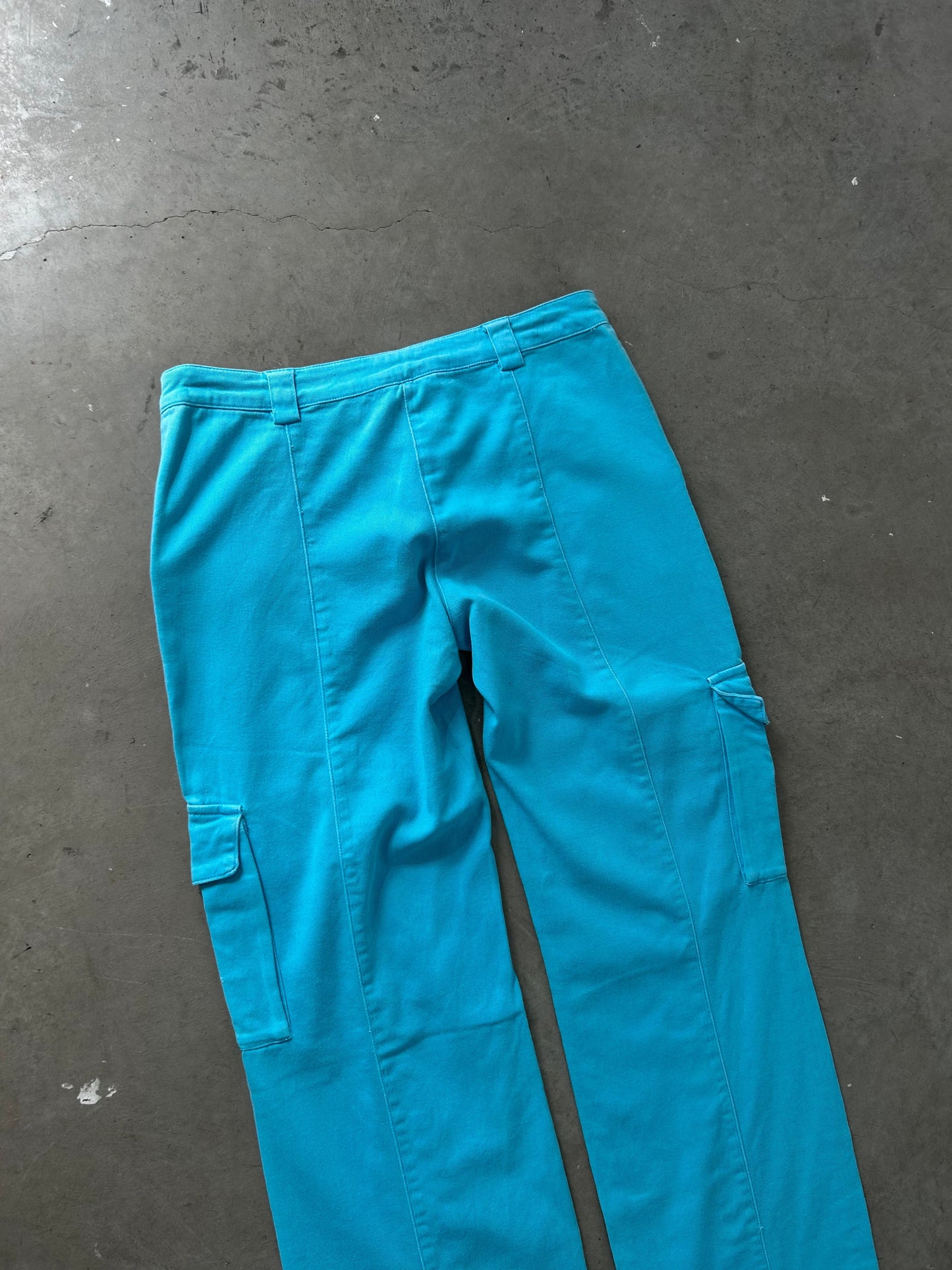 Versace Blue Teal Cargo Jeans
