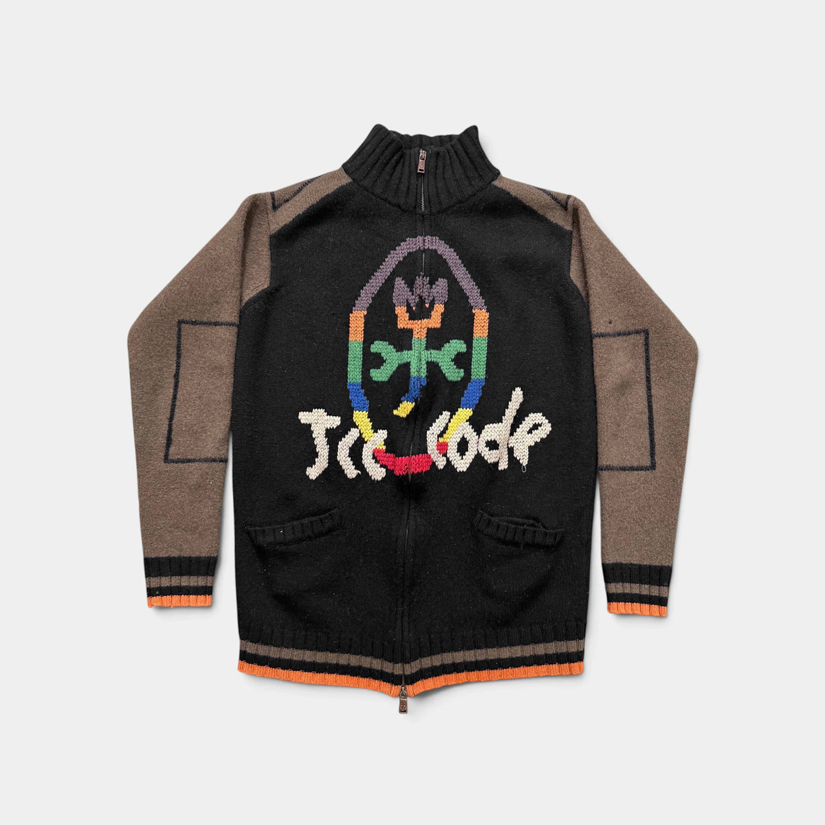 JC de Castelbajac "JCCode" Full-Zip Knit Cardigan