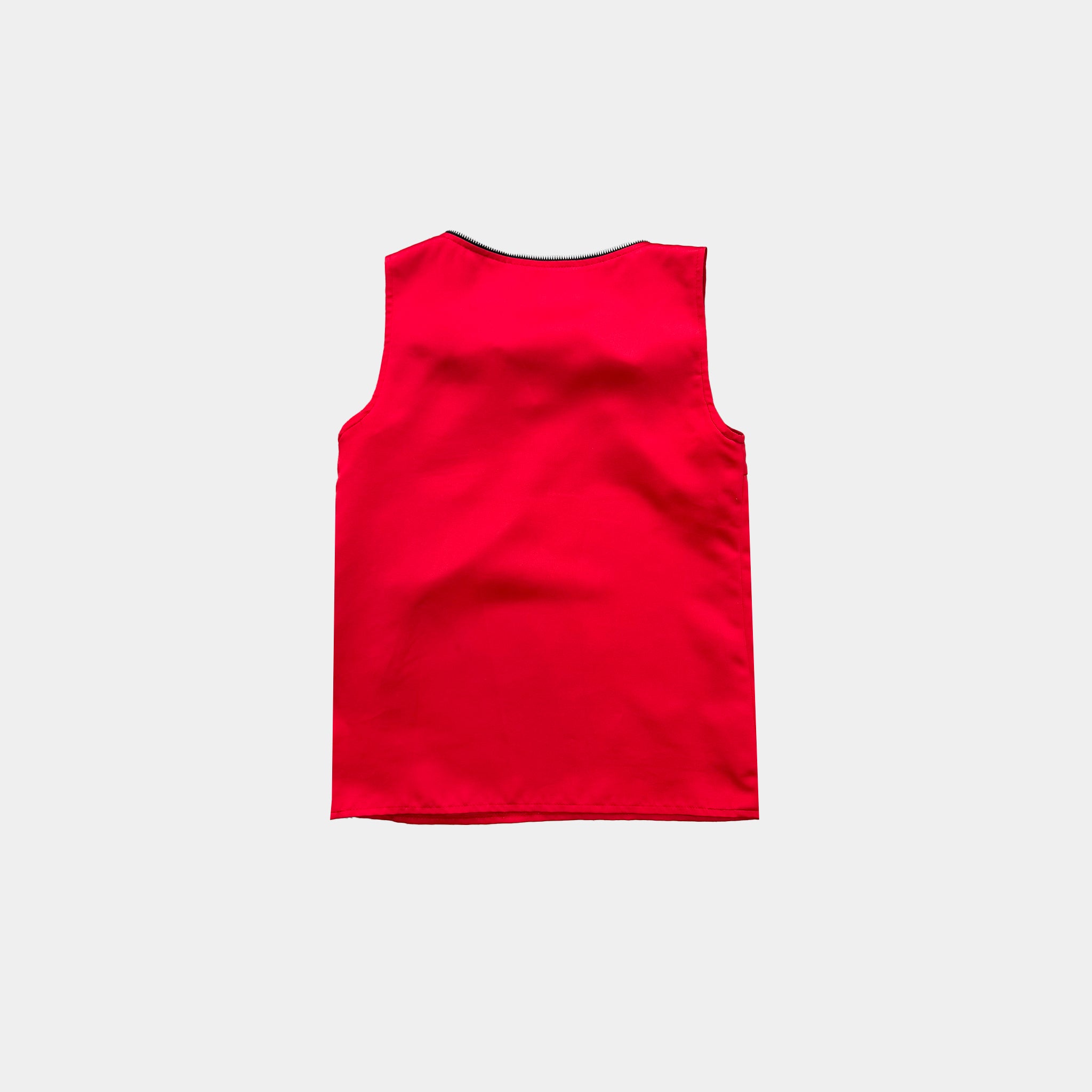 Jean-Charles de Castelbajac Red Satin Bow Sleeveless Top