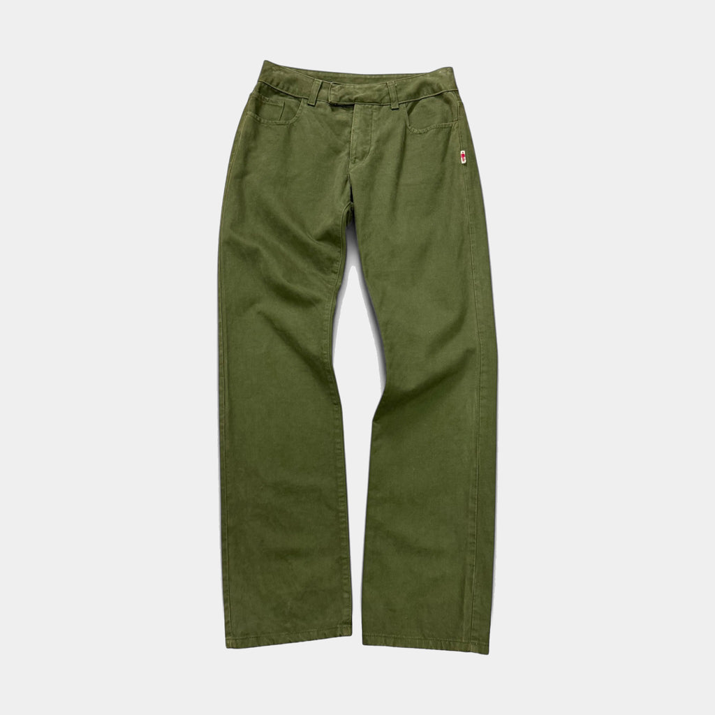 Jean Paul Gaultier 90's Olive Green High-Waisted Pants