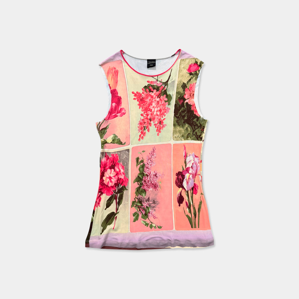 Jean Paul Gaultier 90's Floral Mesh Tank Top
