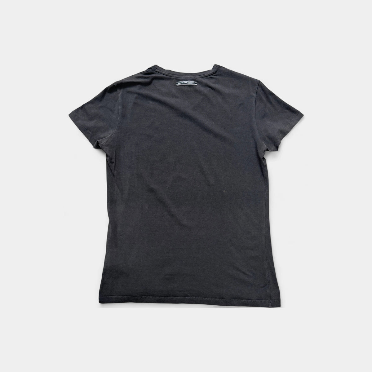 Jean Paul Gaultier Heraldic Crest V-Neck Grey Cotton T-Shirt