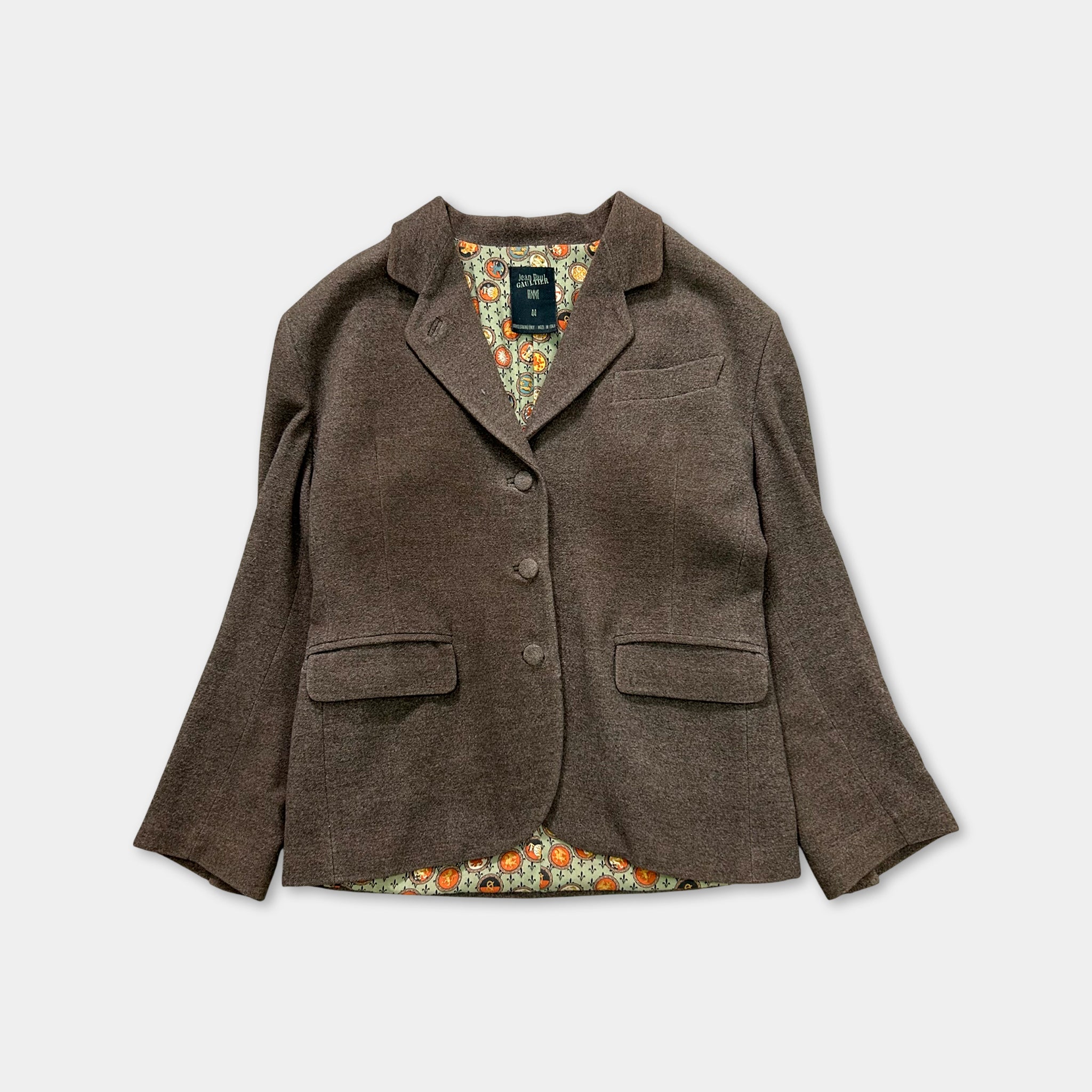 Jean Paul Gaultier Femme Brown Wool Blazer Jacket