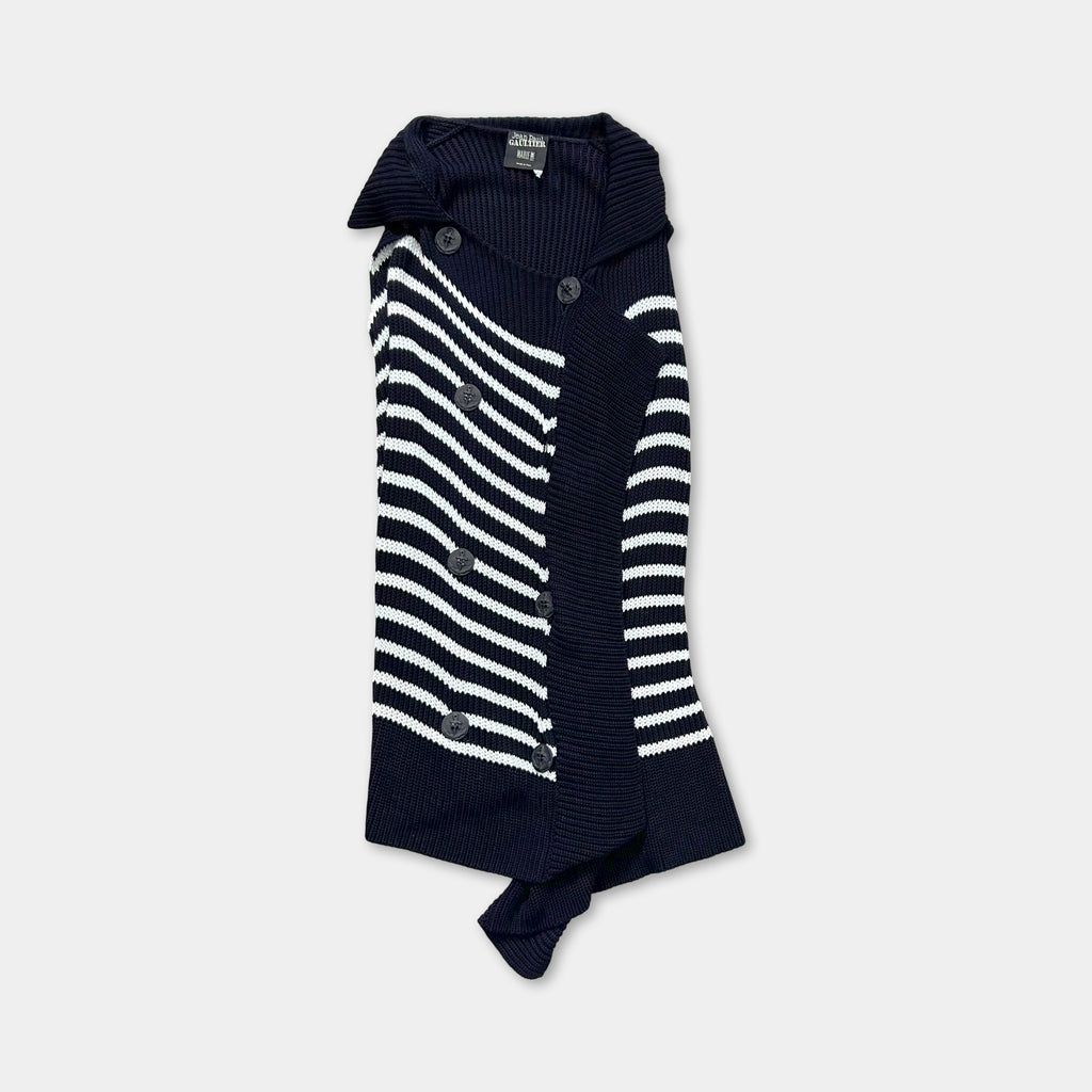 Jean Paul Gaultier Sleeveless Long Striped Cardigan