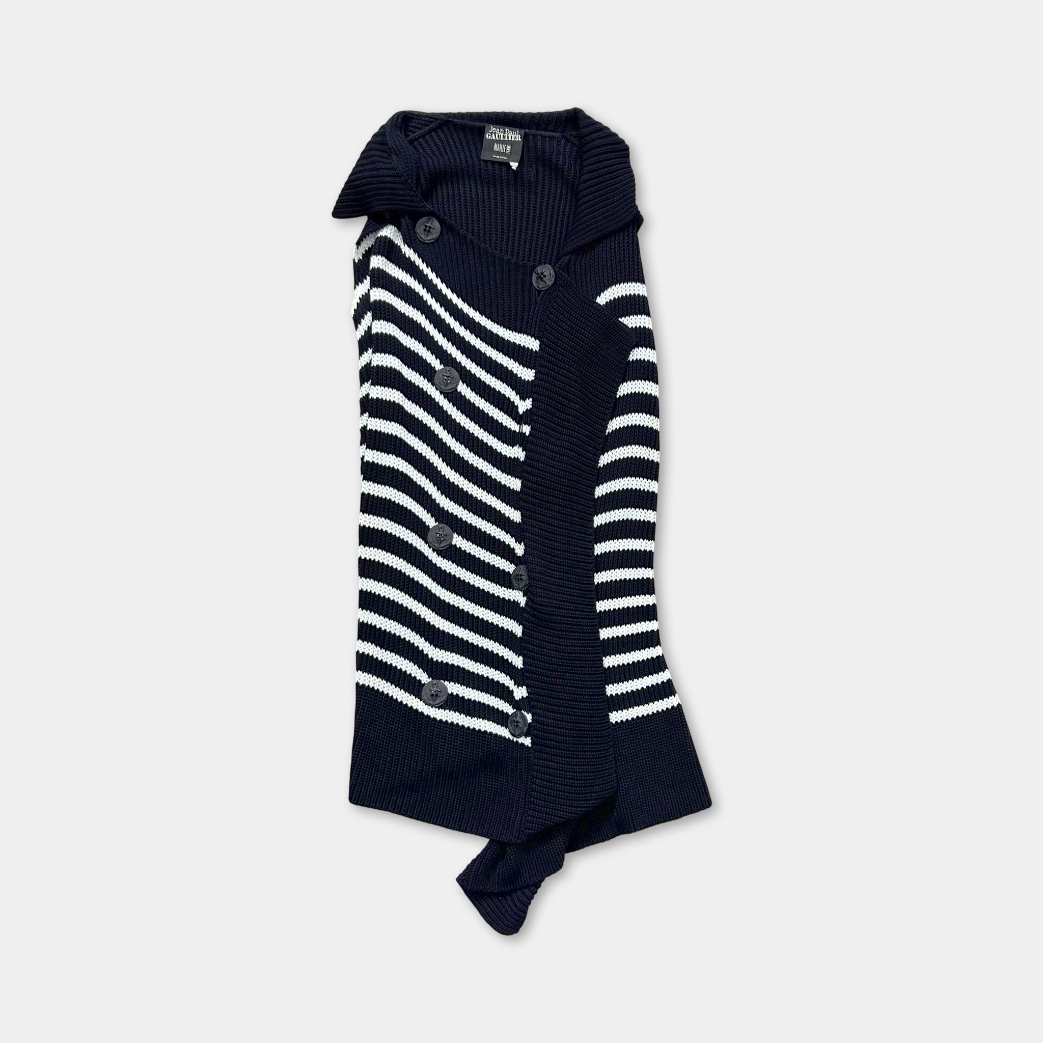 Jean Paul Gaultier Sleeveless Long Striped Cardigan