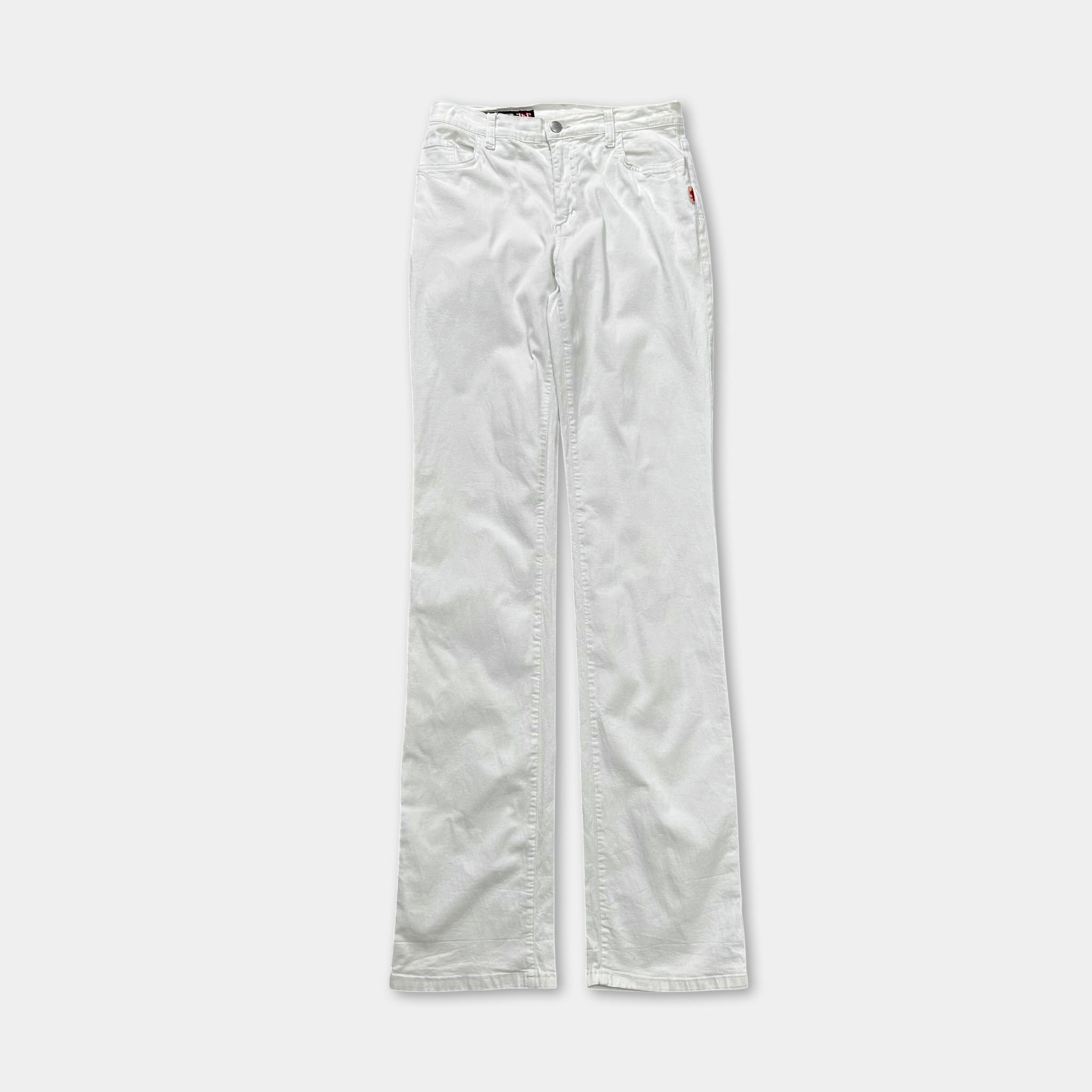 Jean Paul Gaultier White Skinny Straight Leg Pants