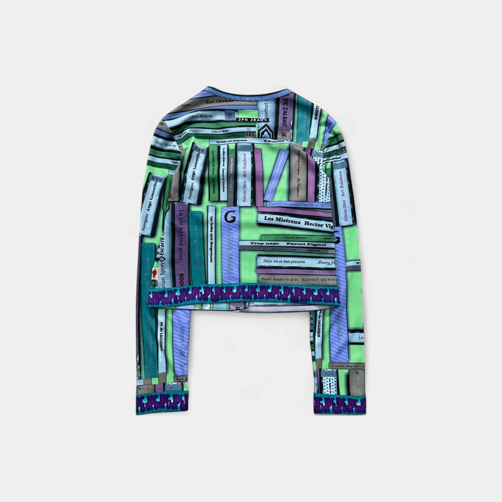 Jean Paul Gaultier 1996 Bookshelf Print Mesh Top