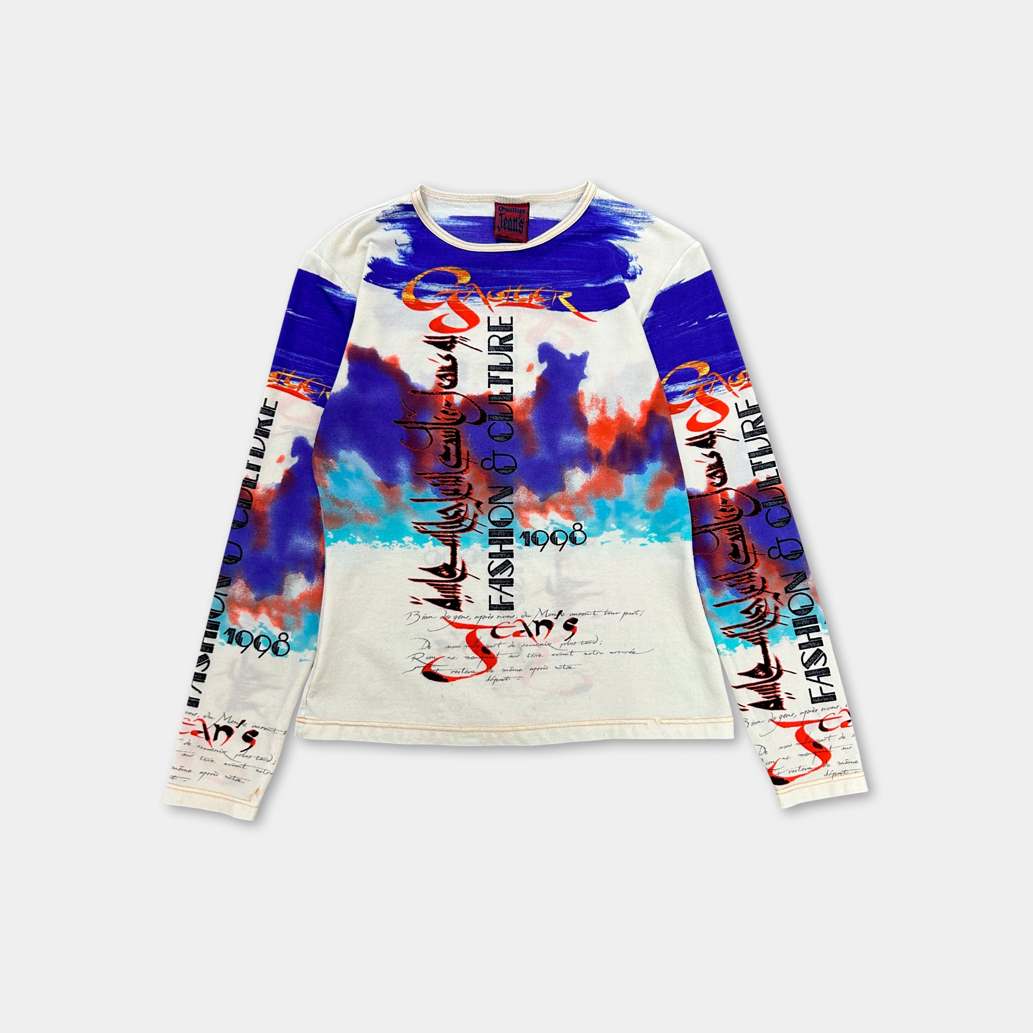 Jean Paul Gaultier 1990s Graphic Painted Longsleeve