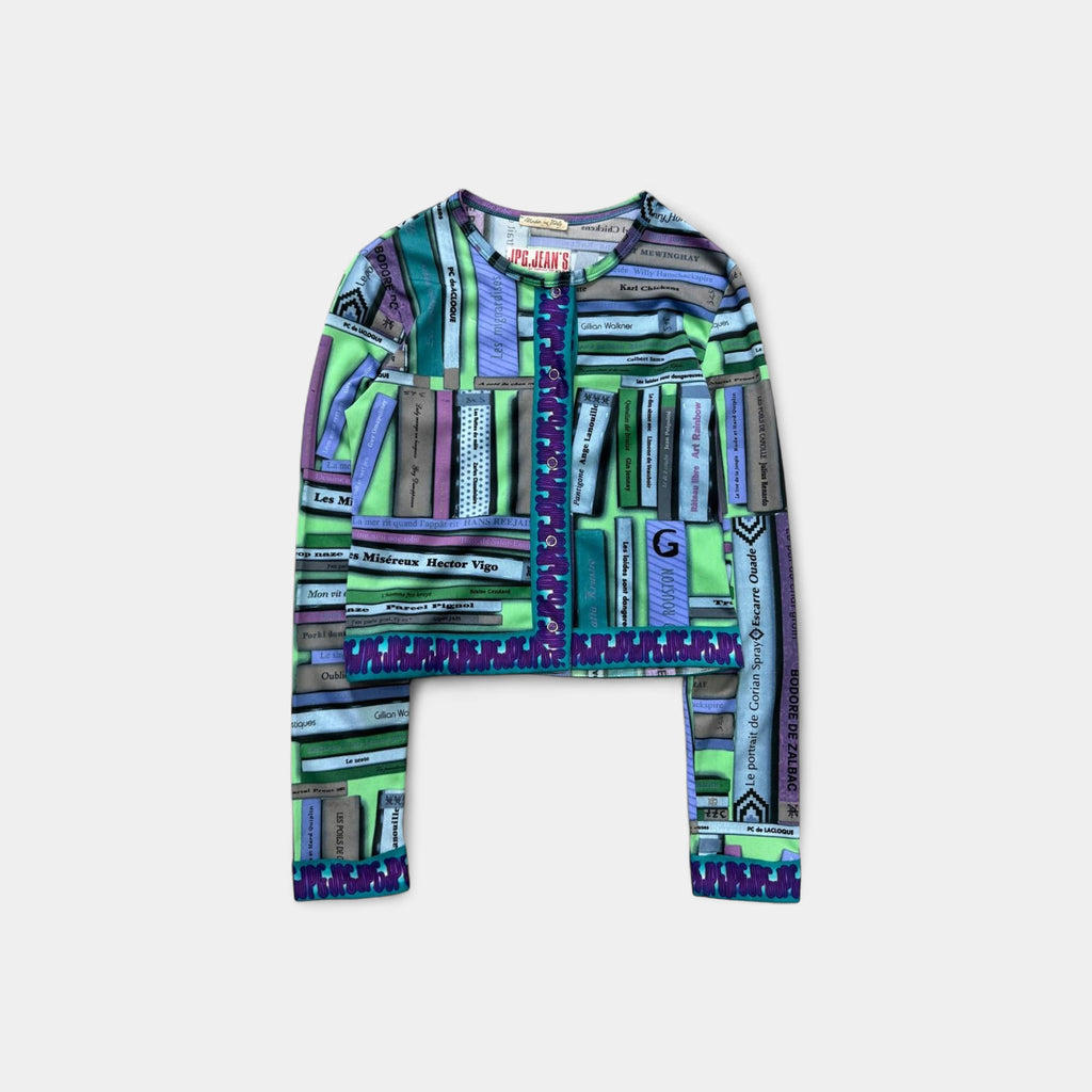 Jean Paul Gaultier 1996 Bookshelf Print Mesh Top