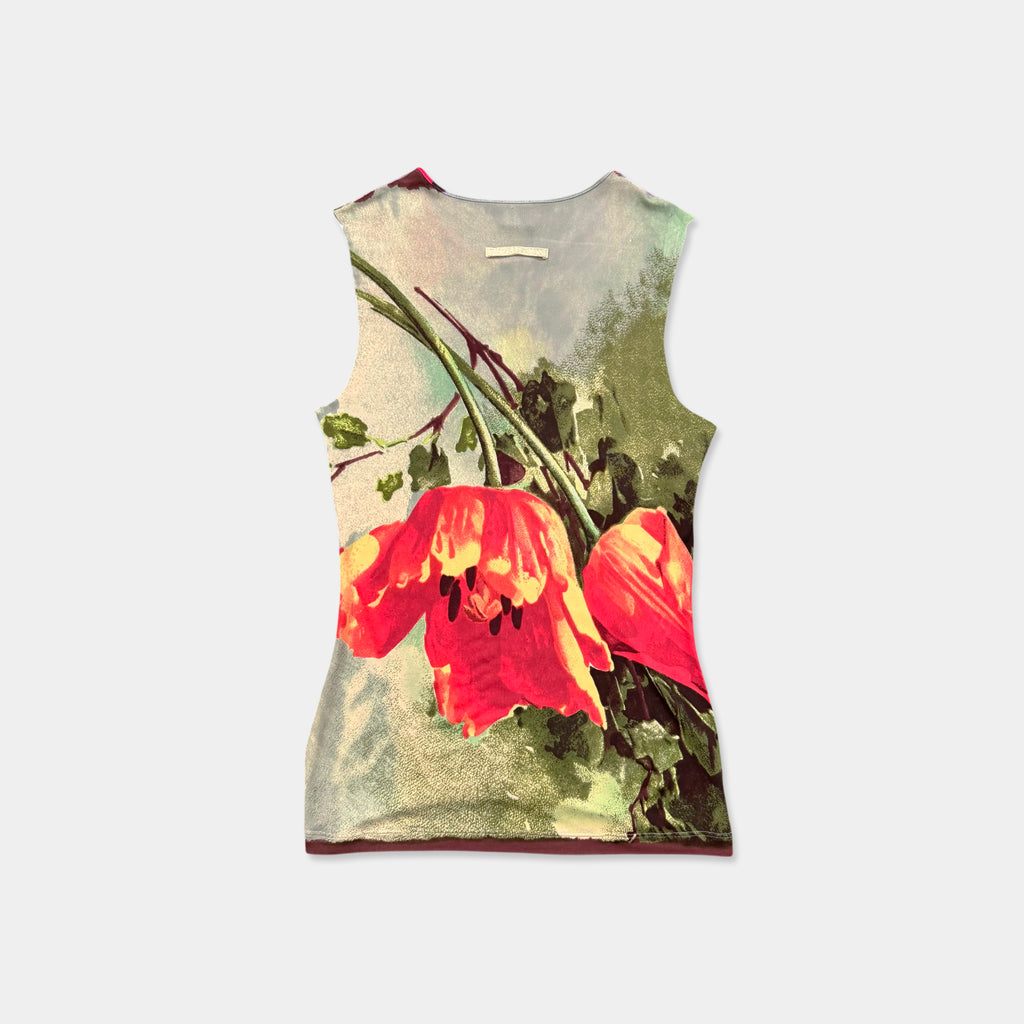 Jean Paul Gaultier 90's Floral Mesh Tank Top