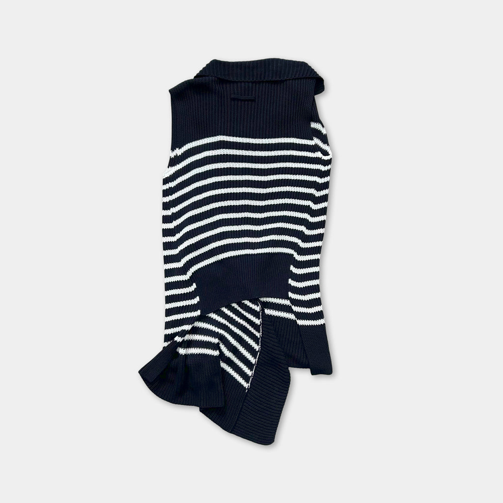 Jean Paul Gaultier Sleeveless Long Striped Cardigan