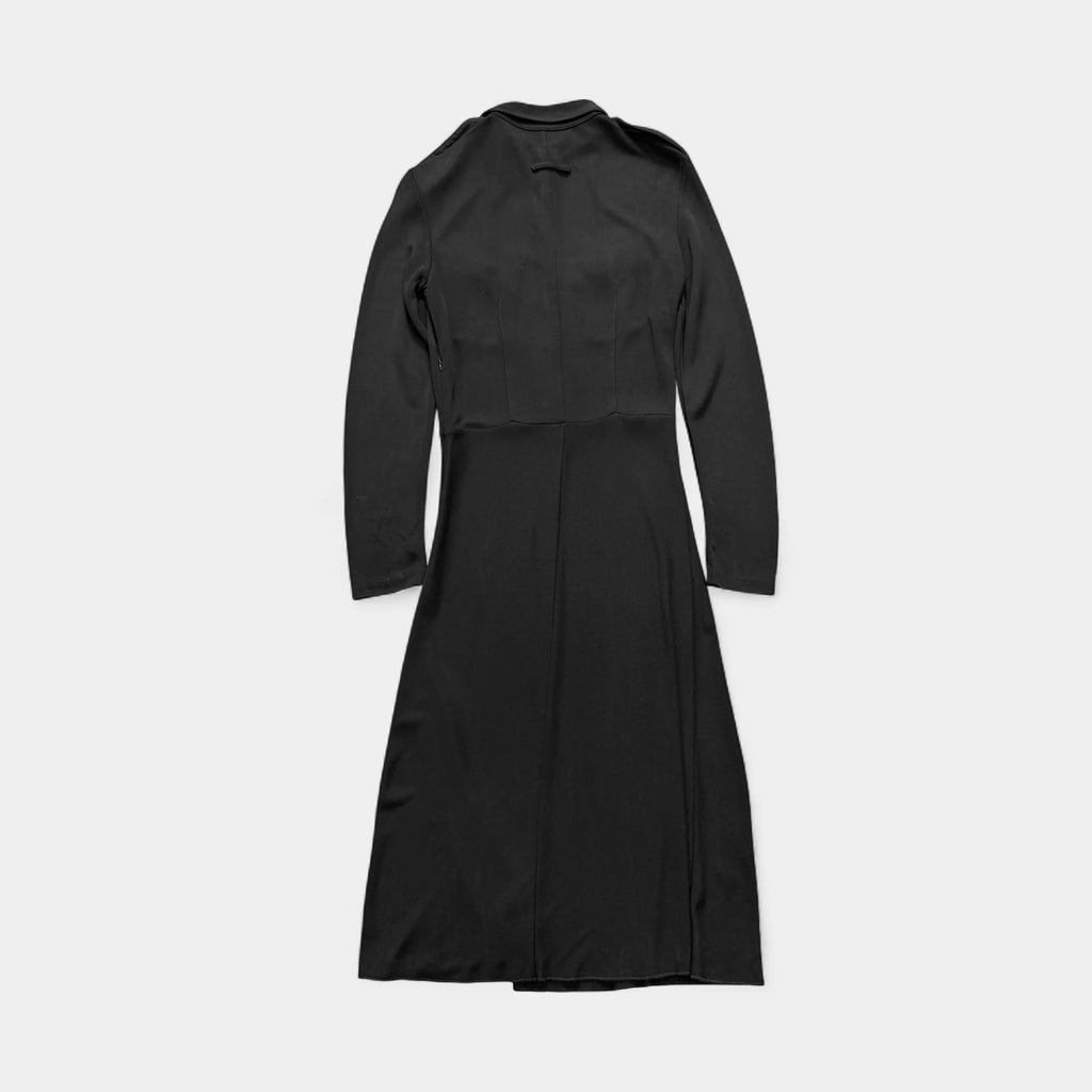 Jean Paul Gaultier 90s Black Military Epaulette Long-Sleeve Shirt Dress