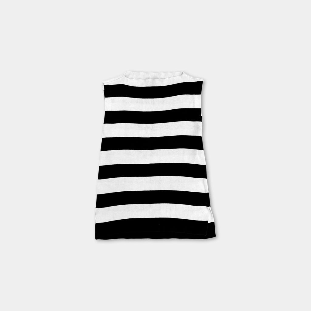 Jean Paul Gaultier Classic Black and White Striped Ribbed T-Shirt