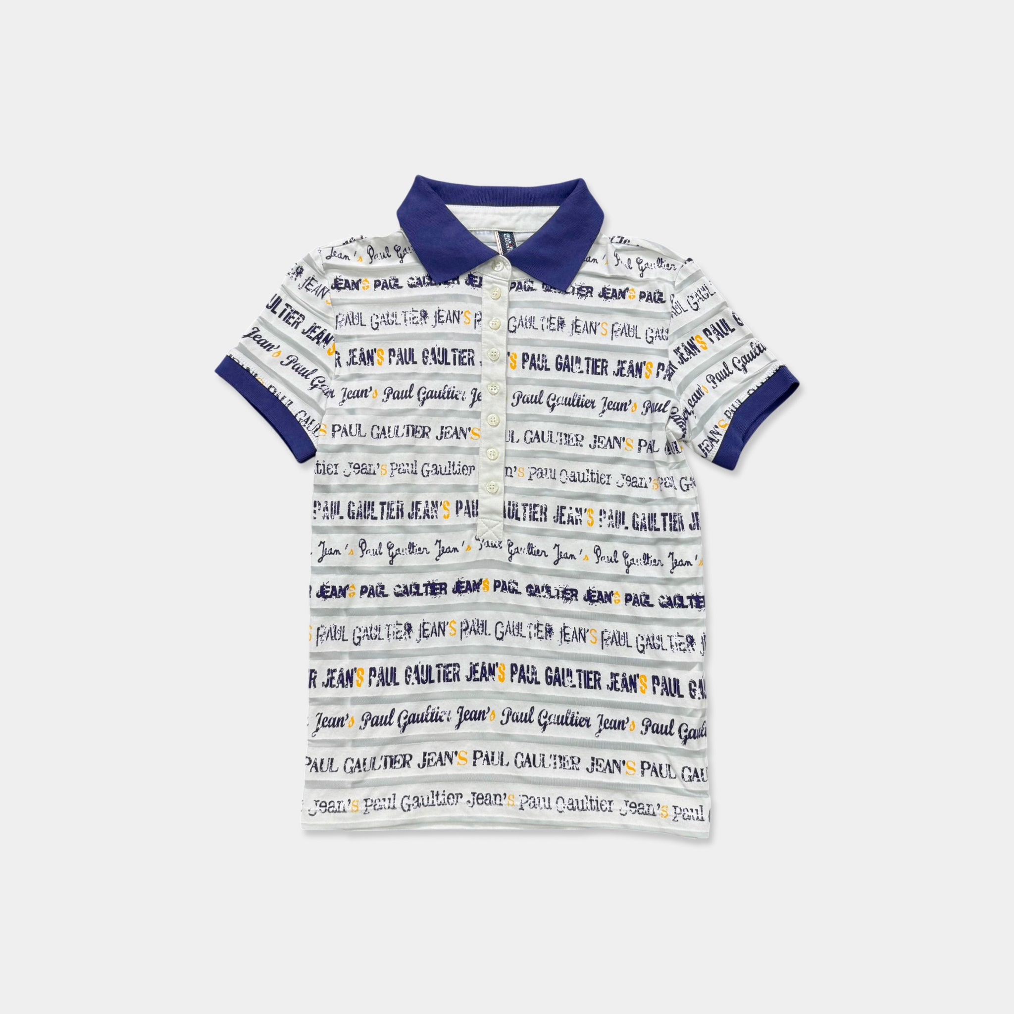 Jean Paul Gaultier Vintage Striped Logo Polo Shirt
