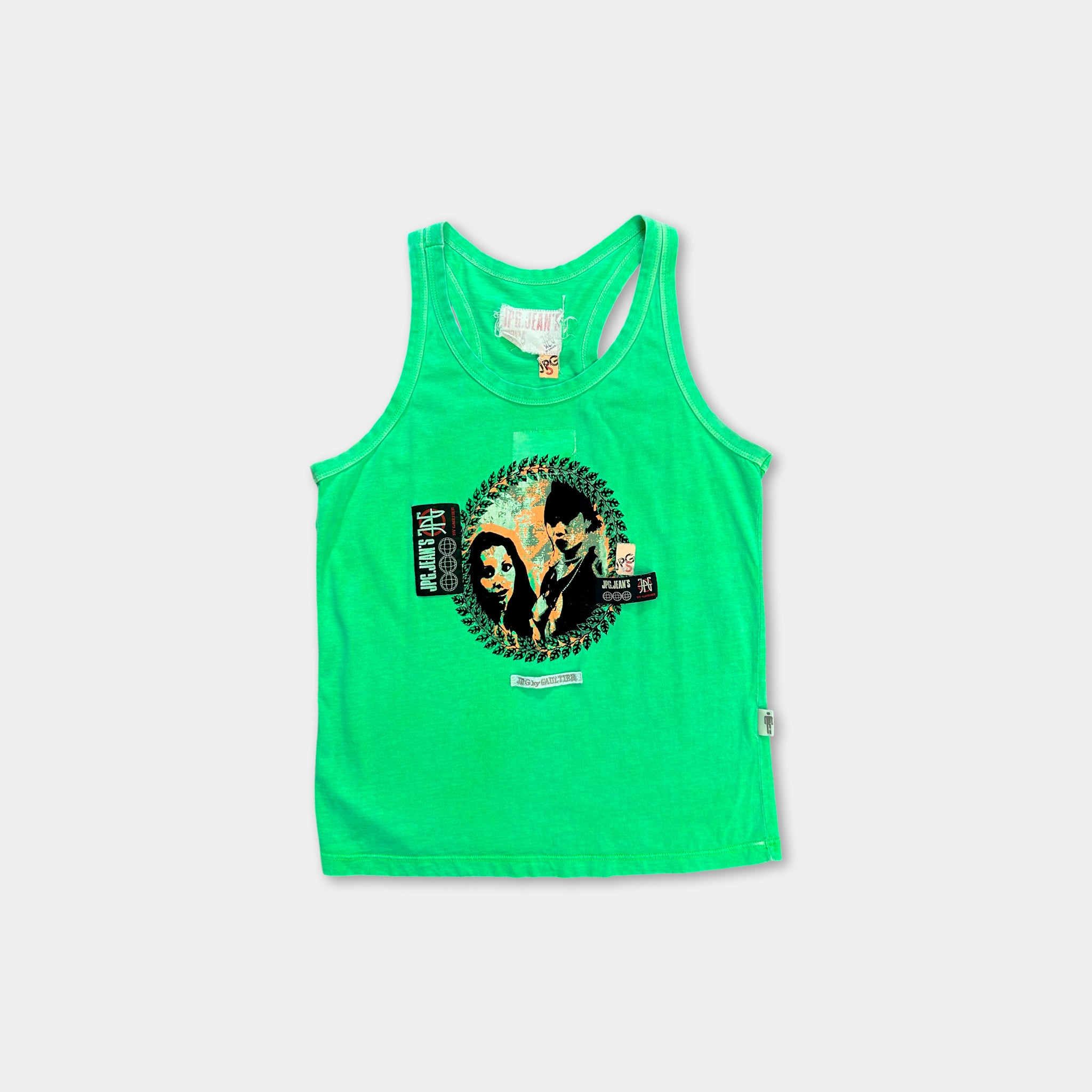 Jean Paul Gaultier Vintage Graphic Green Tanktop