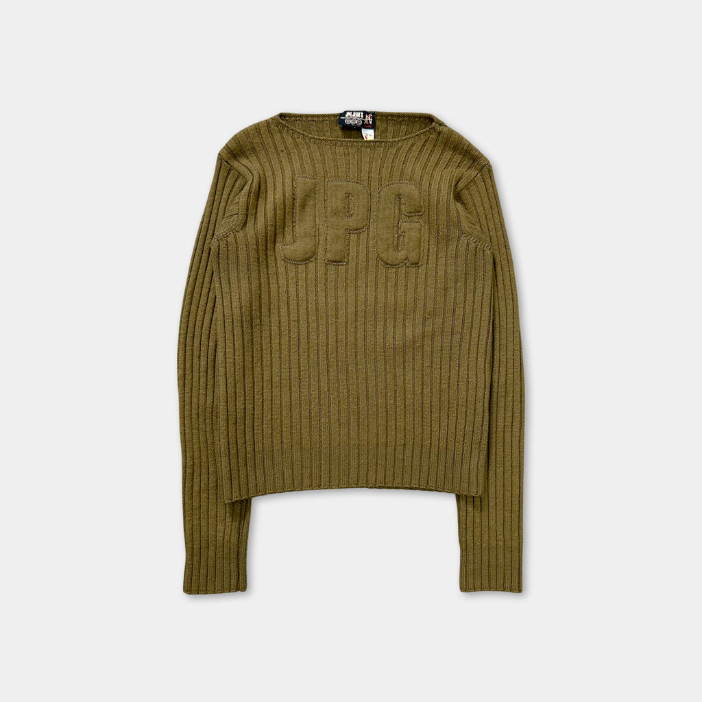 Jean Paul Gaultier 90s Green Khaki Knit Sweater