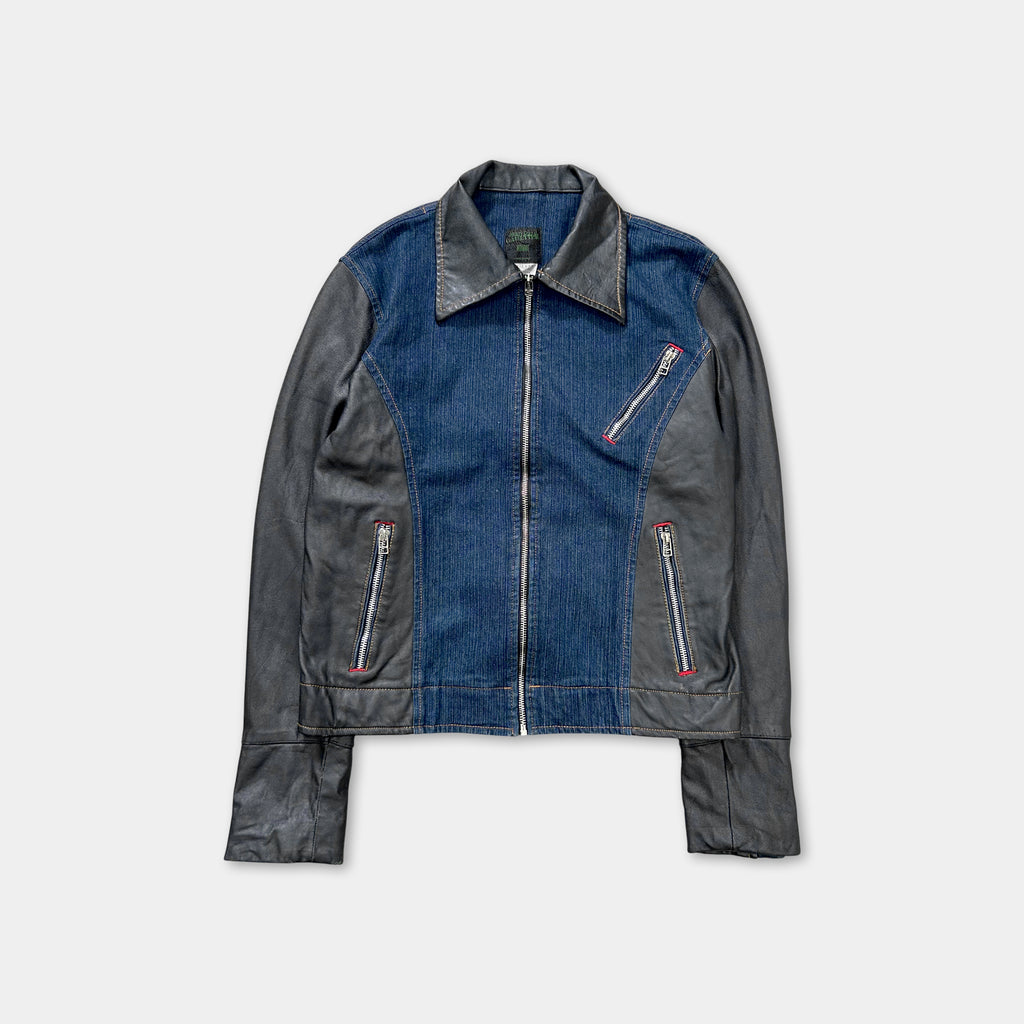 Jean Paul Gaultier Homme Denim and Leather Jacket