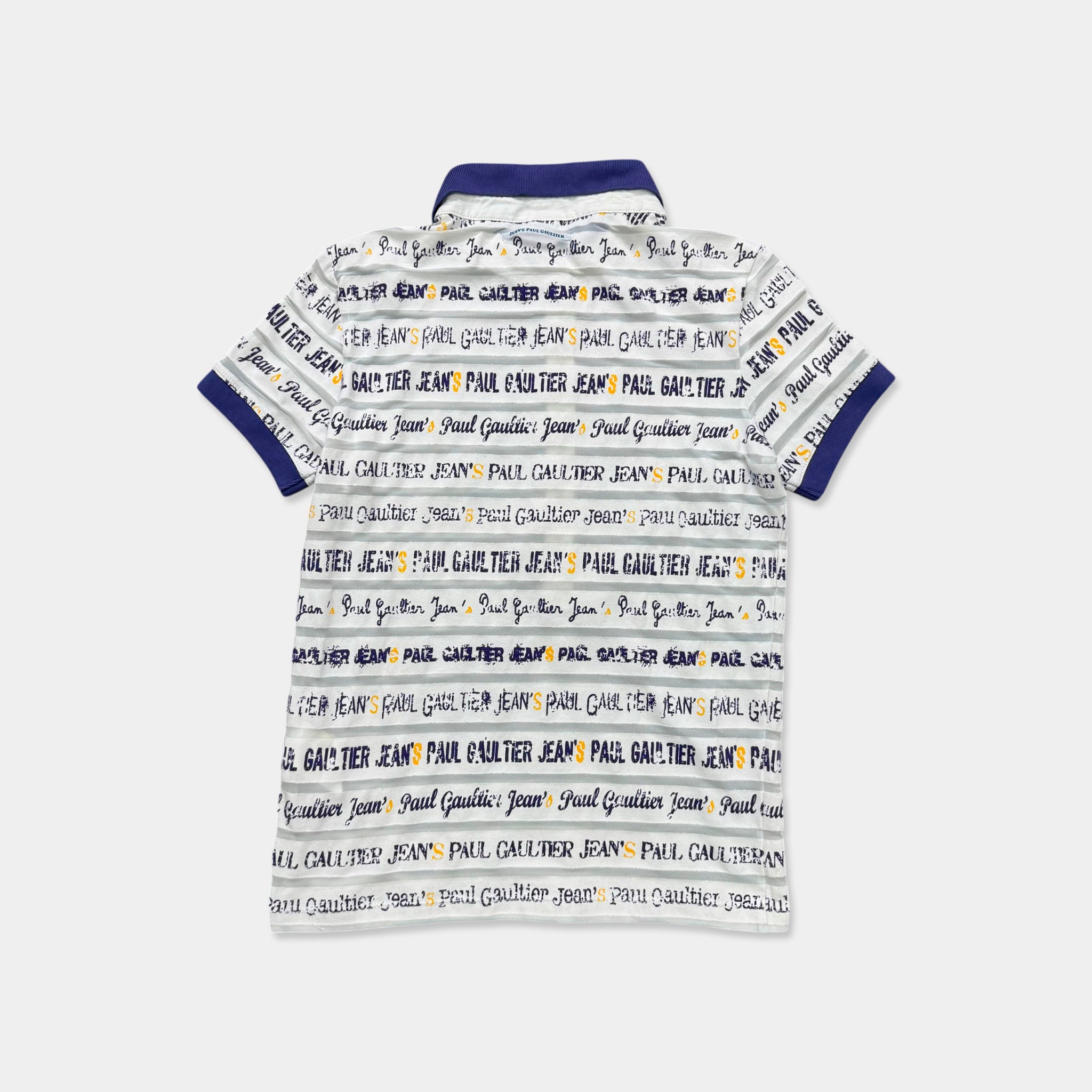 Jean Paul Gaultier Vintage Striped Logo Polo Shirt