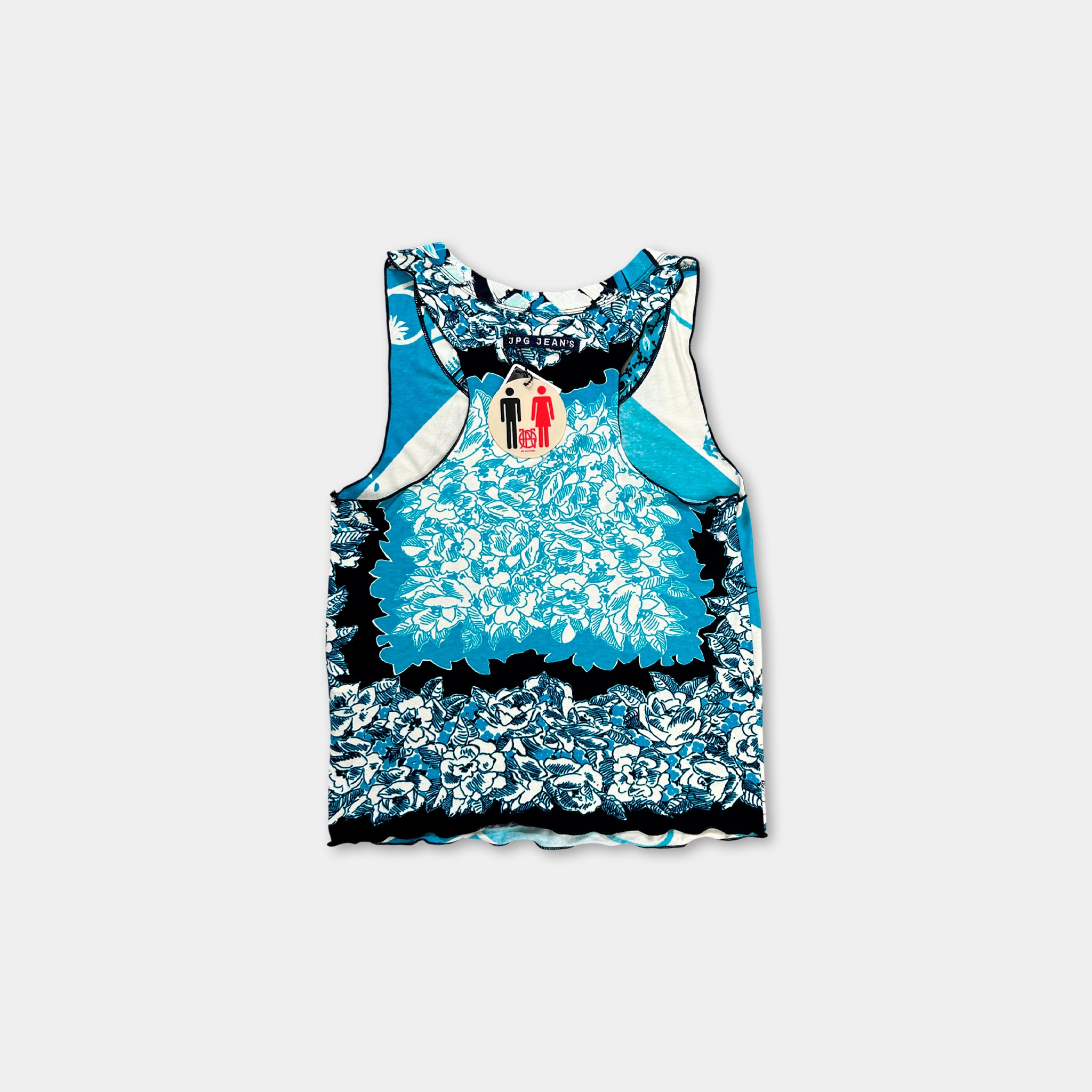 Jean Paul Gaultier 2000's Floral Blue Tank Top