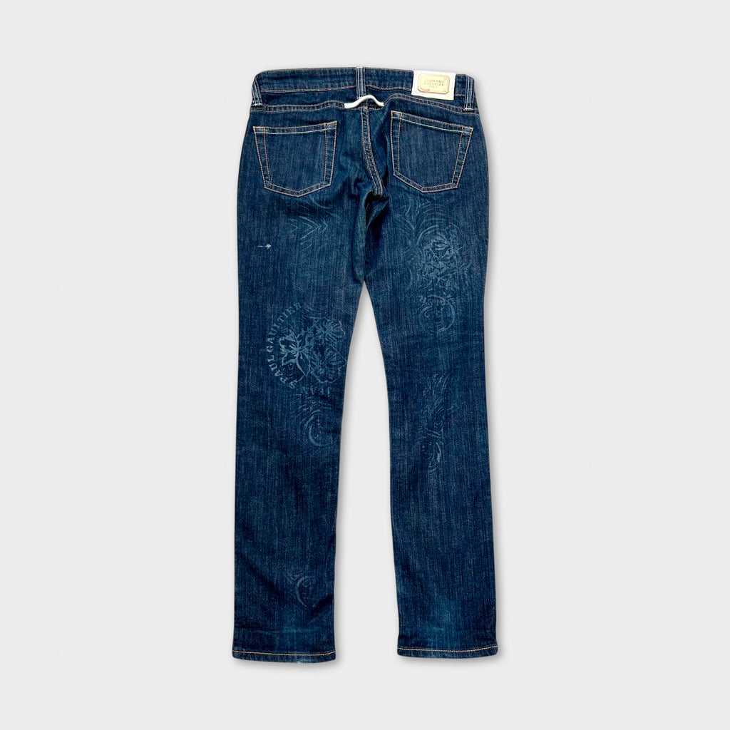 Jean Paul Gaultier Graphic Blue Denim Jeans
