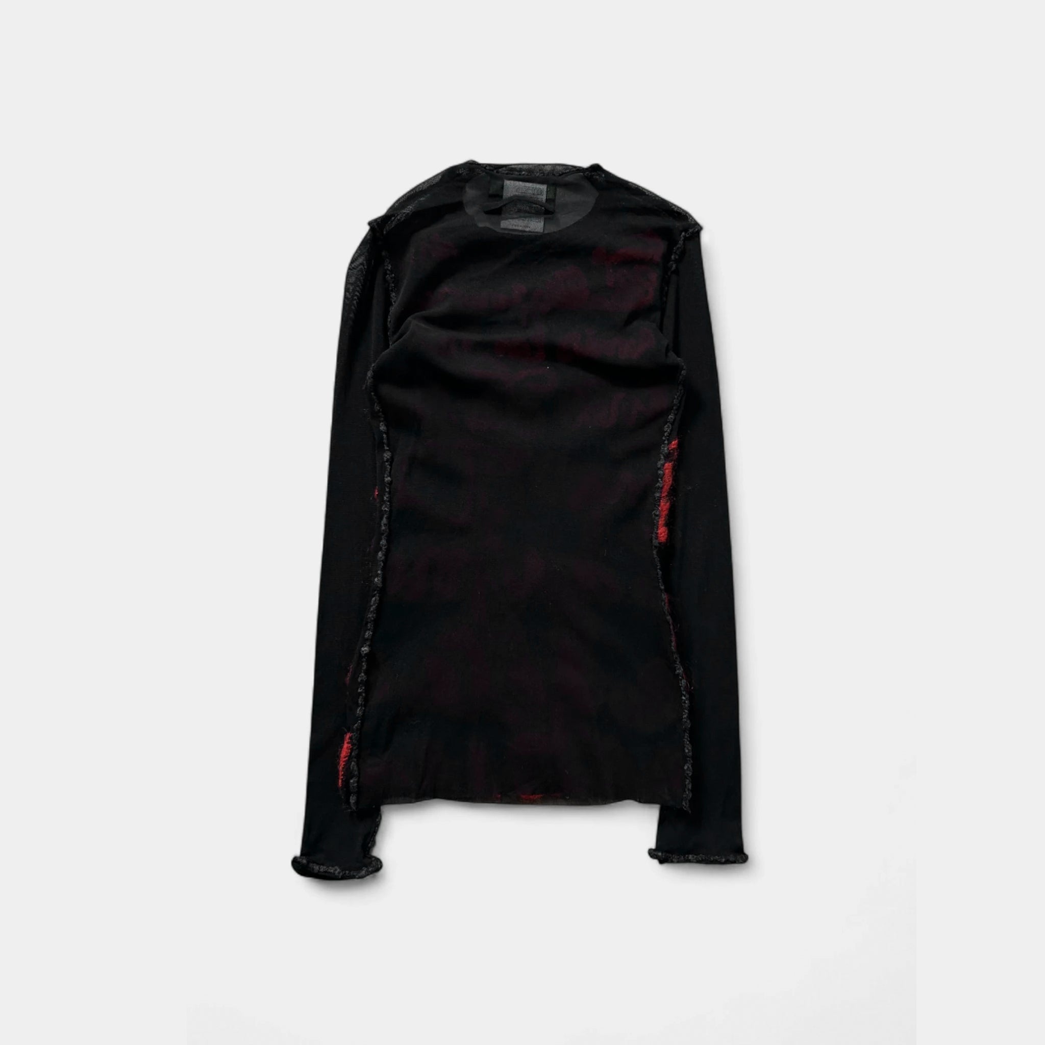 Jean Paul Gaultier FW01 Script Letter Mesh Top Black