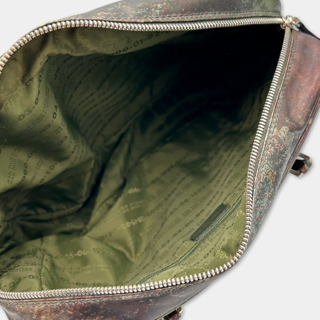 Jean Paul Gaultier 1990s CyberRust Print Medium Duffle Bag