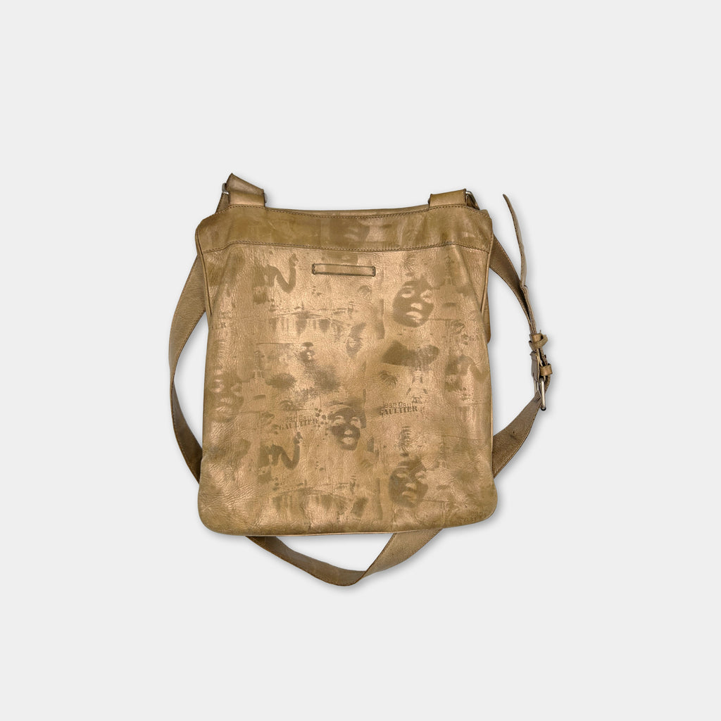 Jean Paul Gaultier 1995 Marlene Dietrich Gold Faces Crossbody Bag