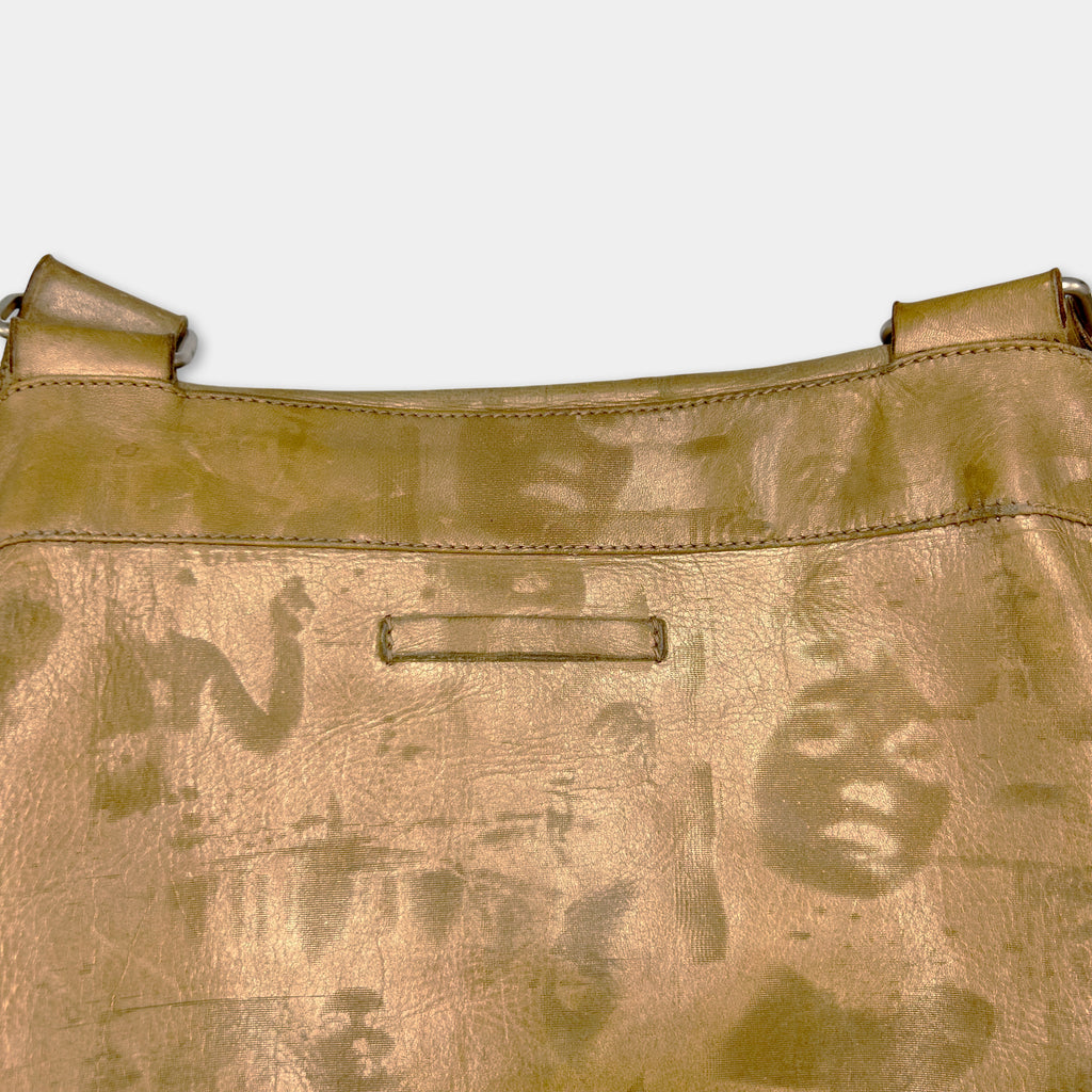 Jean Paul Gaultier 1995 Marlene Dietrich Gold Faces Crossbody Bag