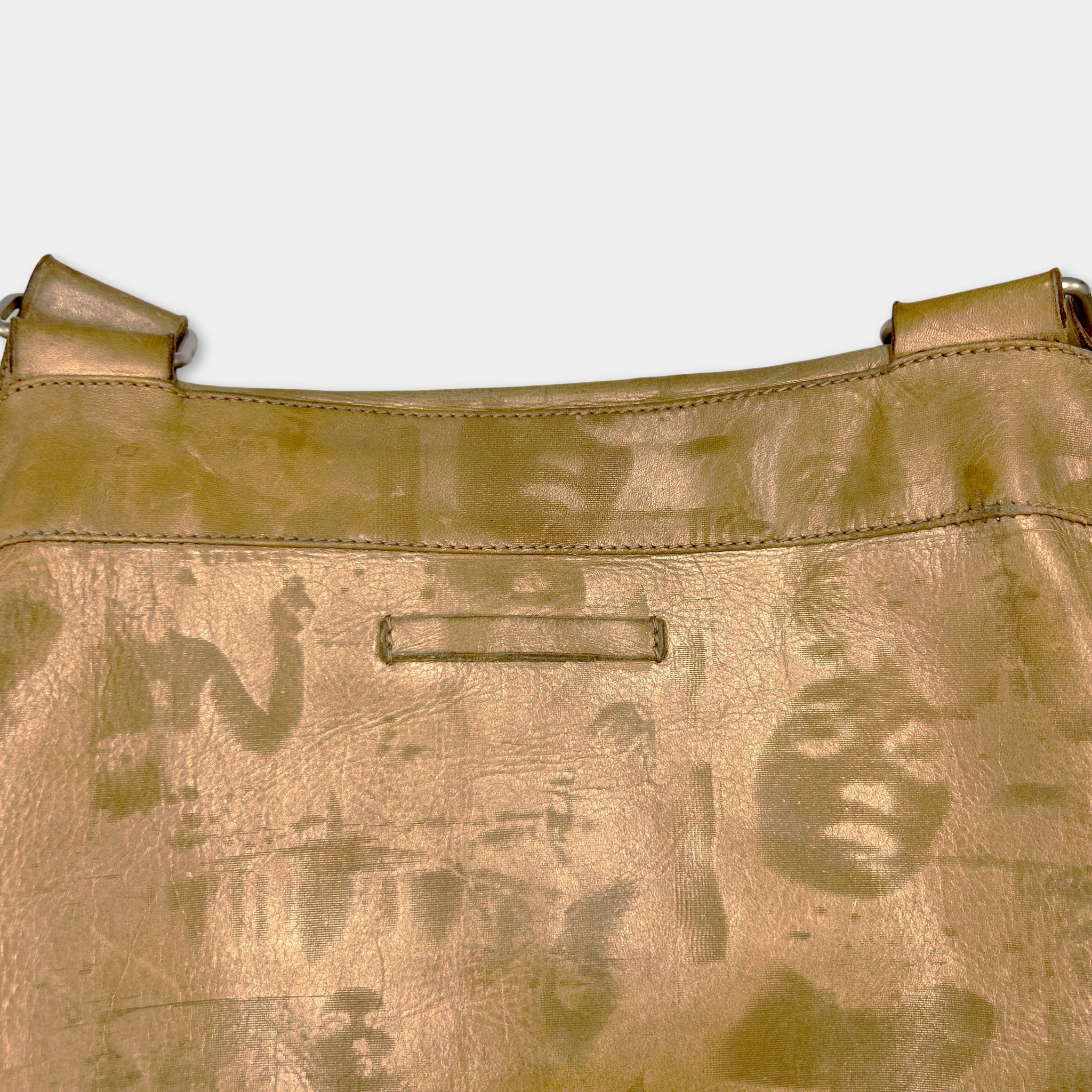 Jean Paul Gaultier 1995 Marlene Dietrich Gold Faces Crossbody Bag