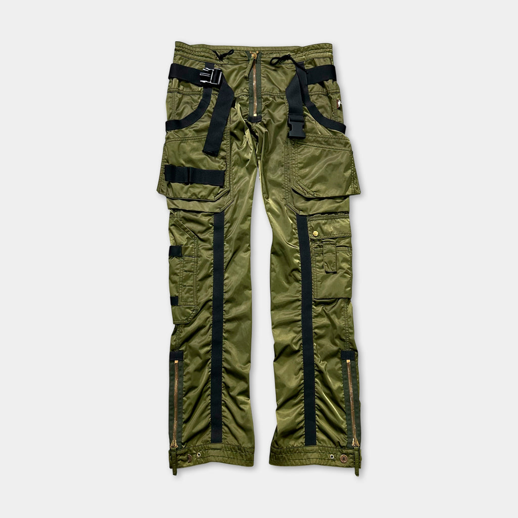 Jean Paul Gaultier AW03 Satin Green Cargo Pants
