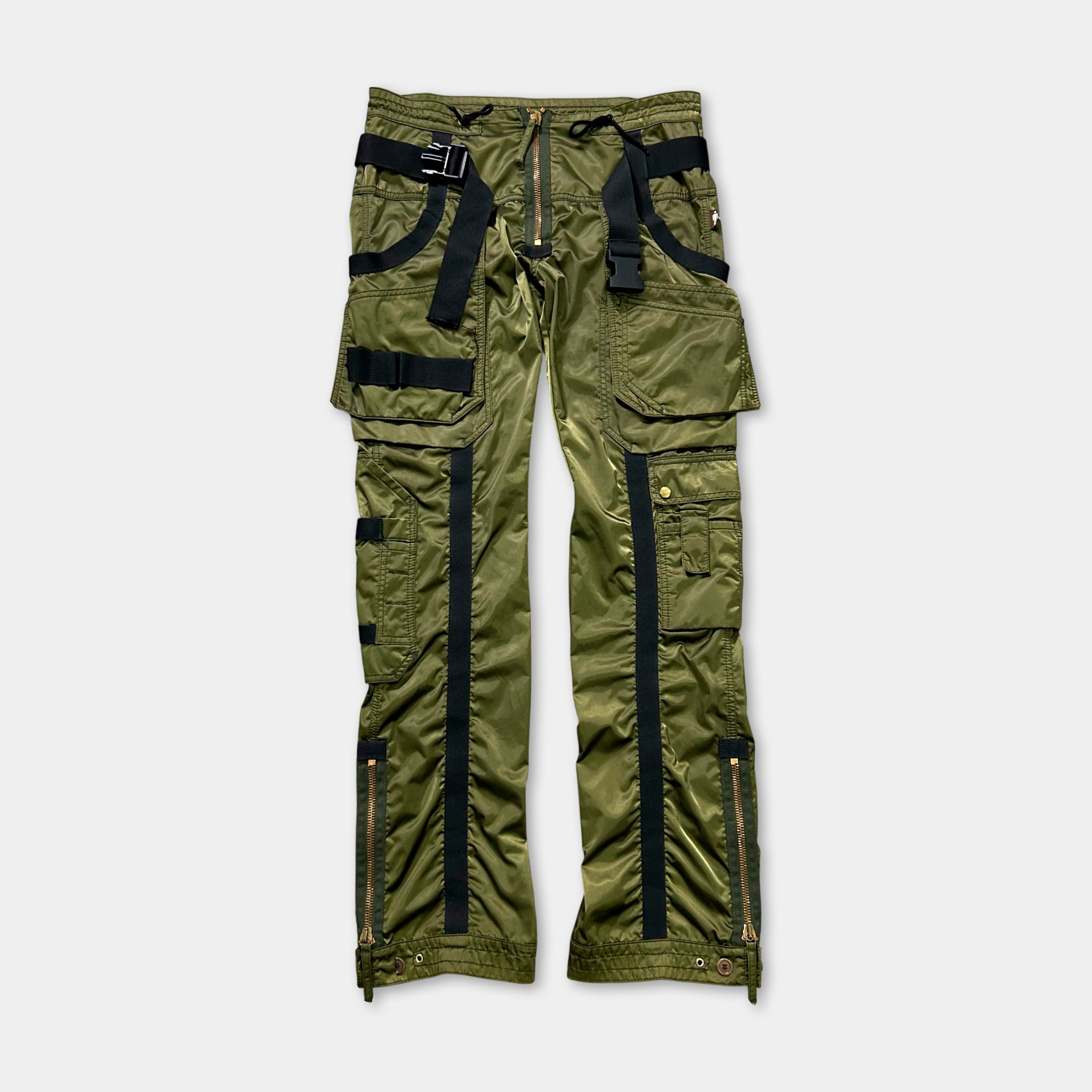 Jean Paul Gaultier AW03 Satin Green Cargo Pants
