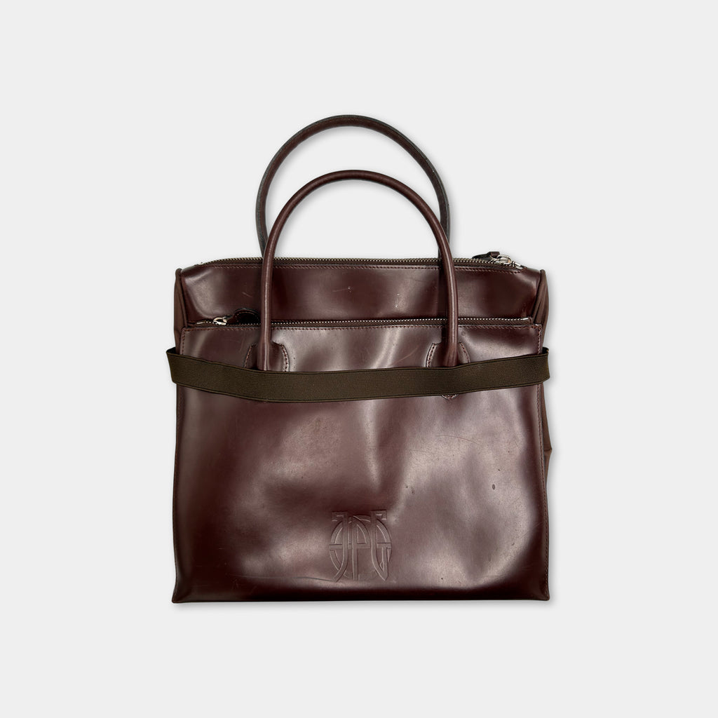 Jean Paul Gaultier Burgundy Leather Folder Bag